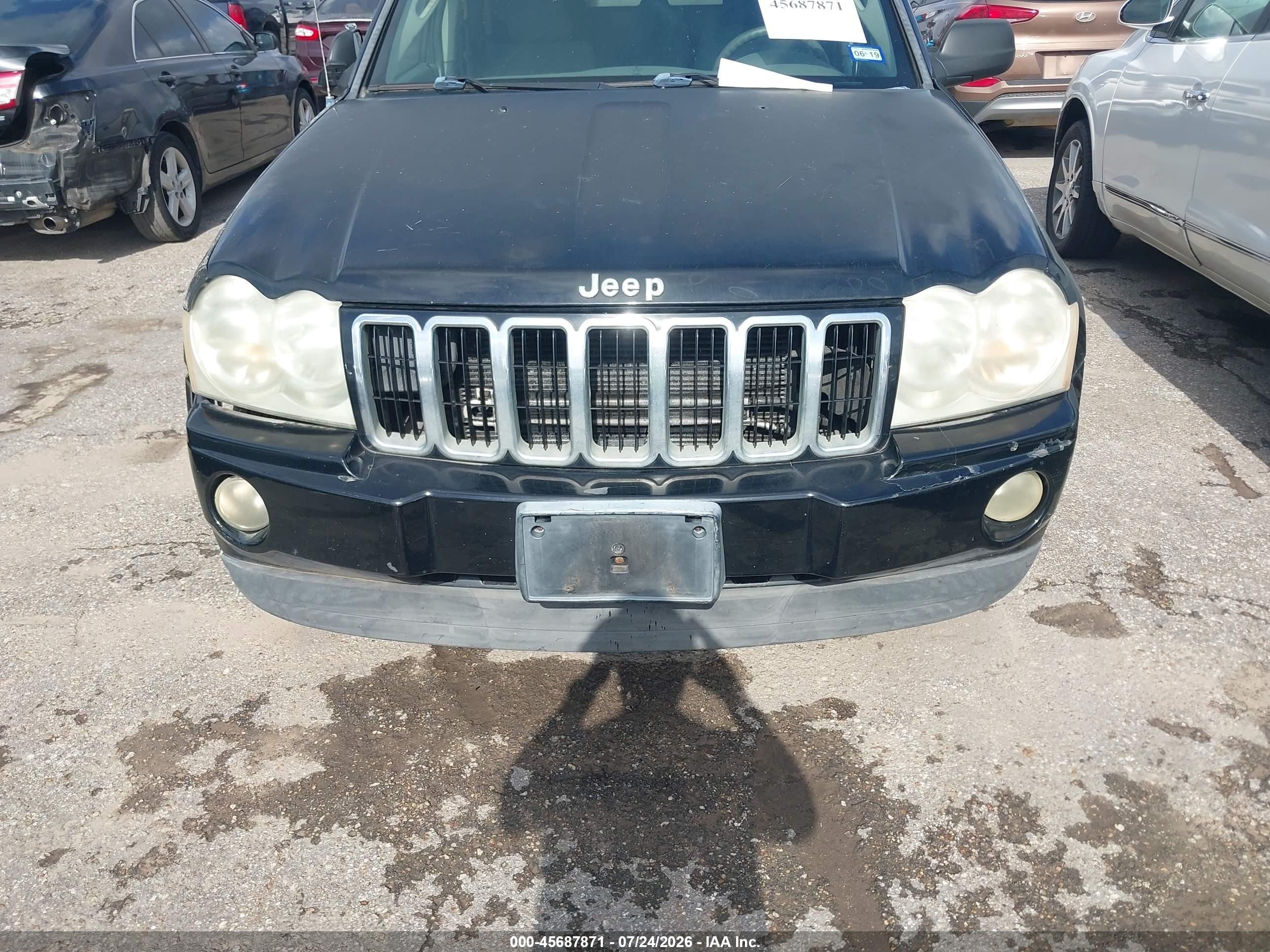2007 Jeep Grand Cherokee Laredo Black vin: 1J8GS48K17C643559