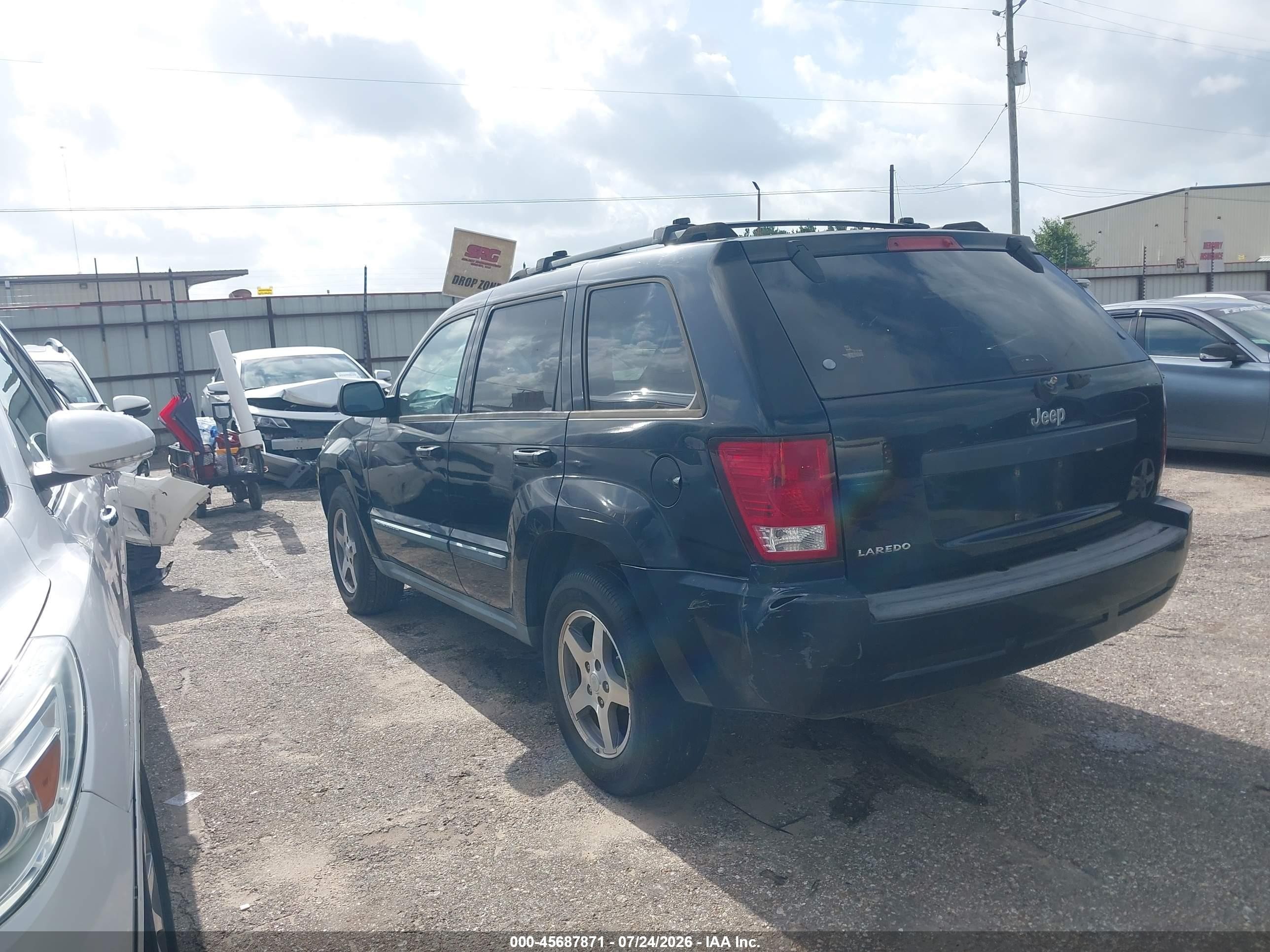 2007 Jeep Grand Cherokee Laredo Black vin: 1J8GS48K17C643559