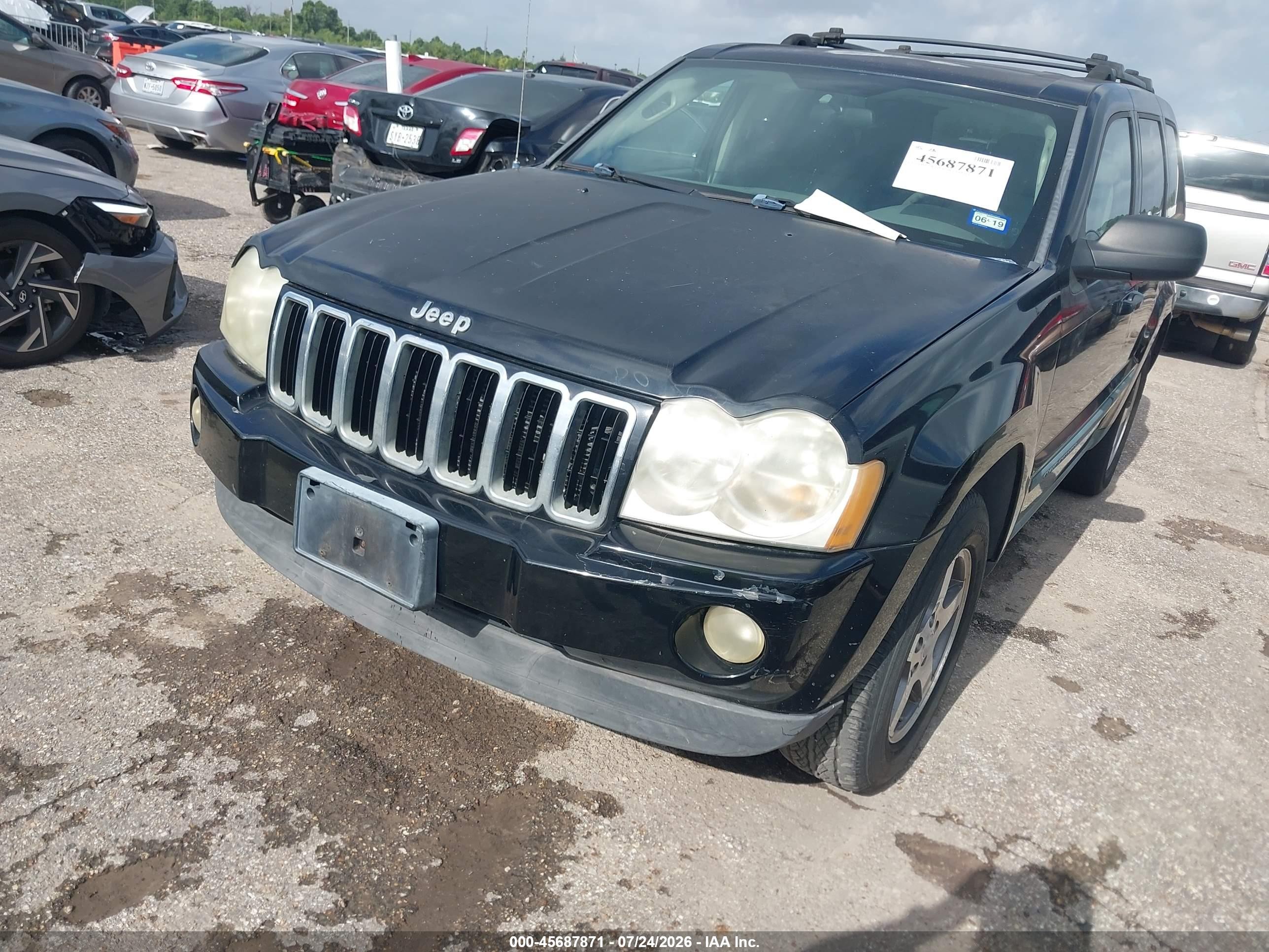 2007 Jeep Grand Cherokee Laredo Black vin: 1J8GS48K17C643559