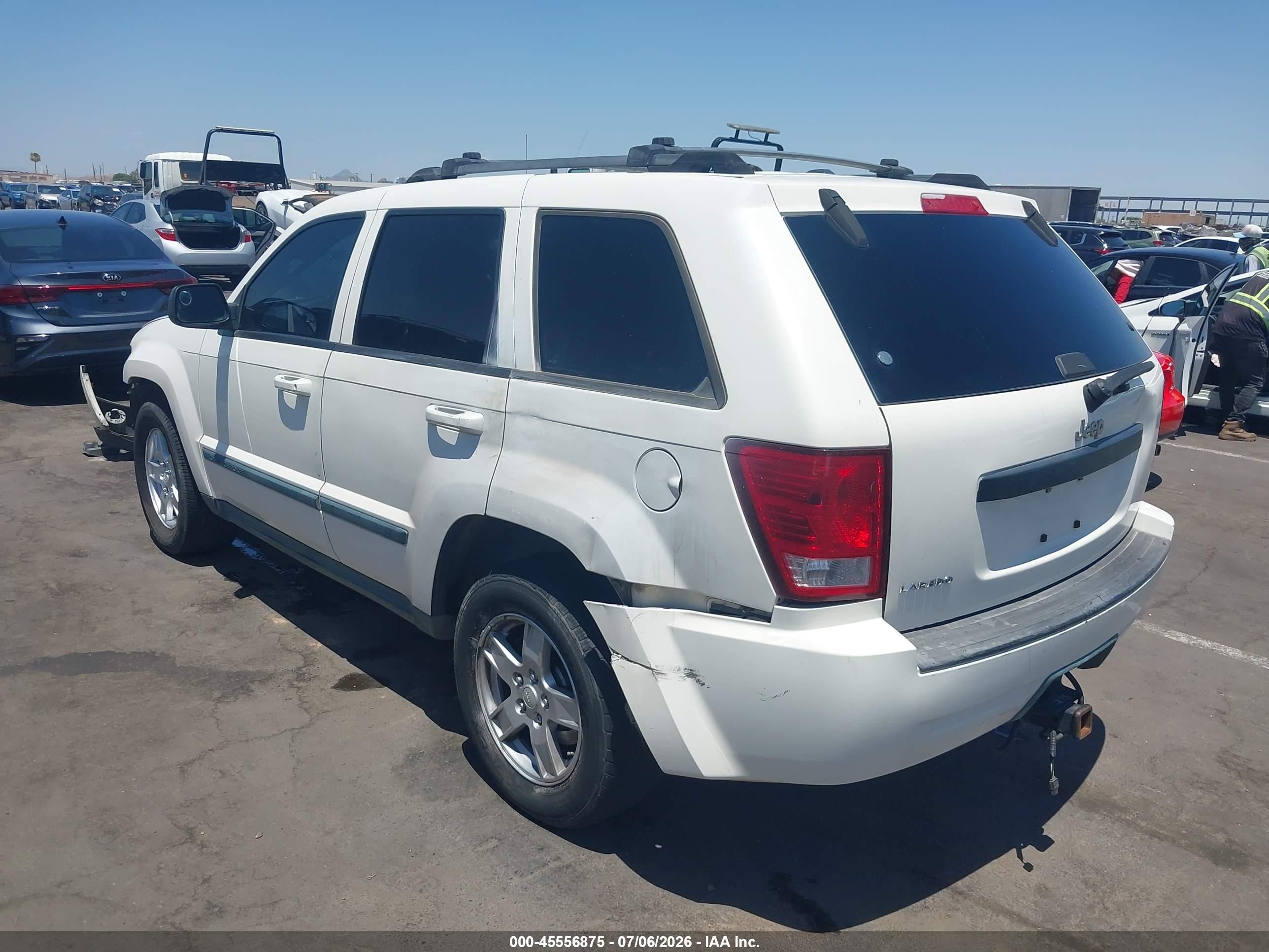 2007 Jeep Grand Cherokee Laredo White vin: 1J8GS48K17C649944