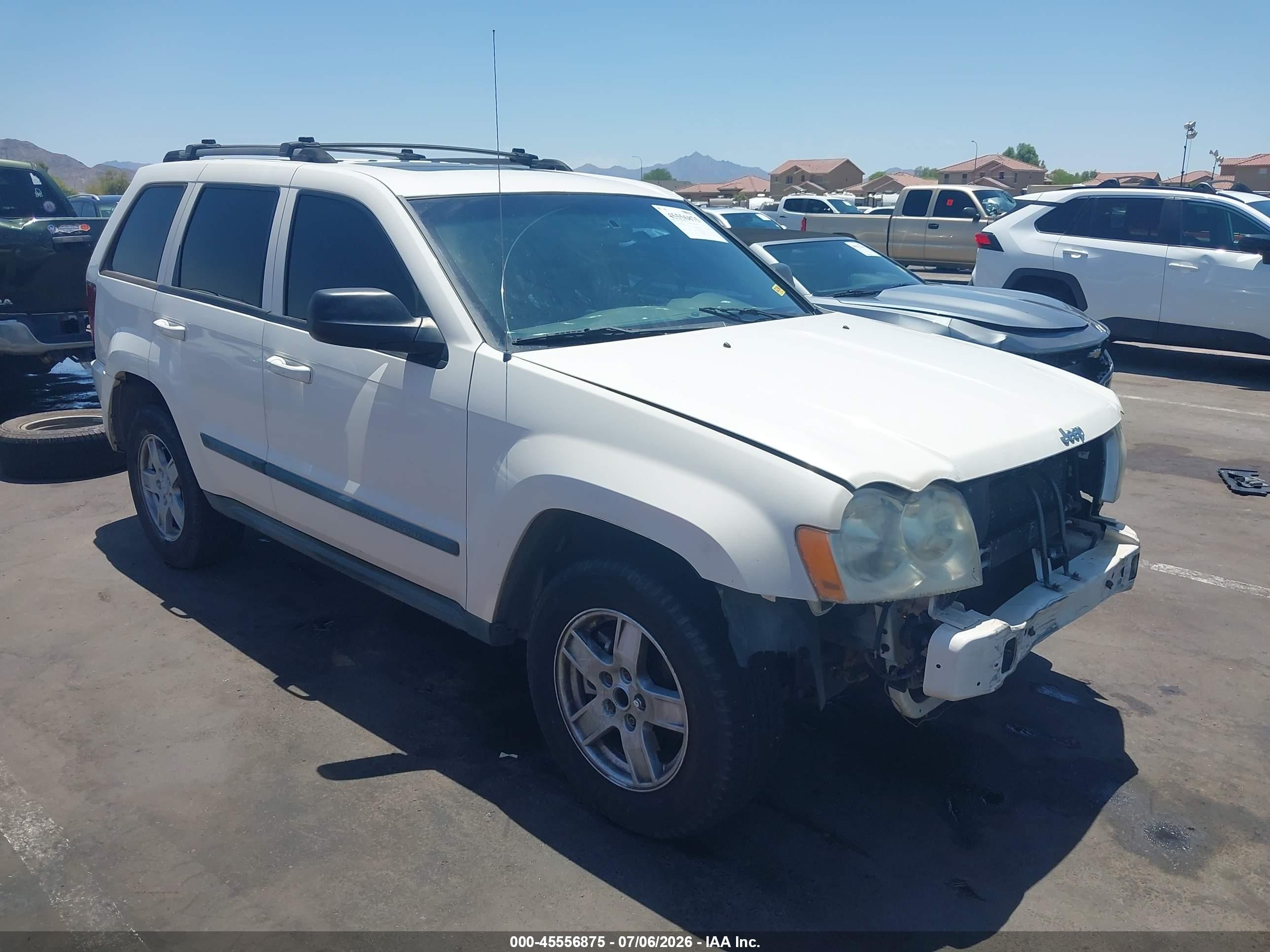 2007 Jeep Grand Cherokee Laredo White vin: 1J8GS48K17C649944