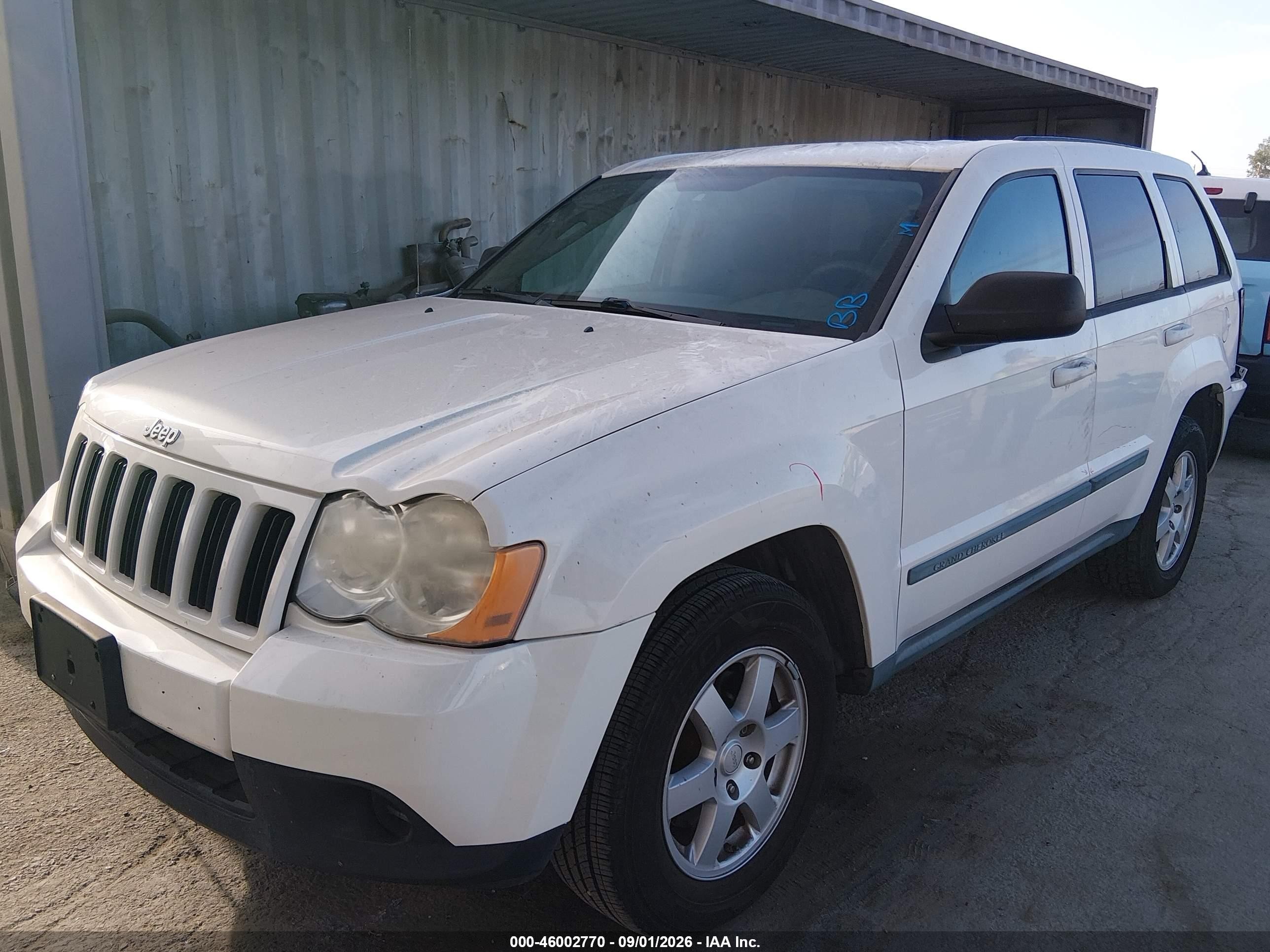 2008 Jeep Grand Cherokee Laredo White vin: 1J8GS48K58C109501