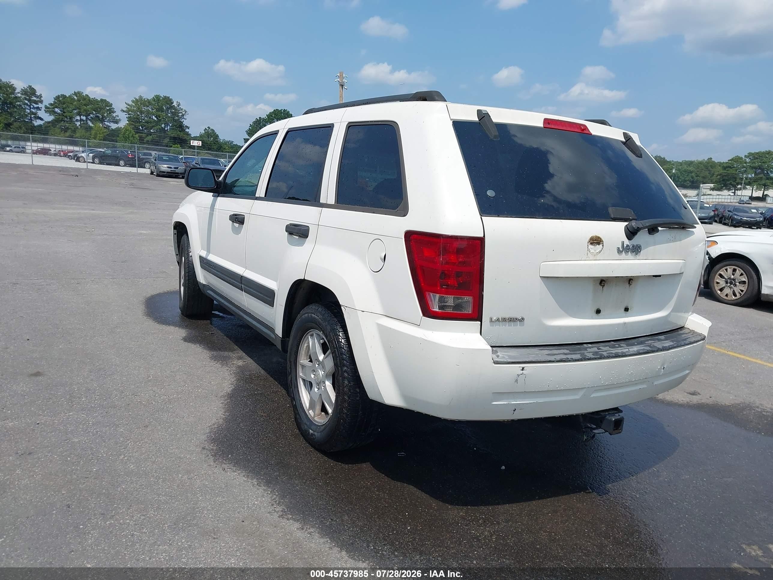 2006 Jeep Grand Cherokee Laredo White vin: 1J8GS48K76C155649