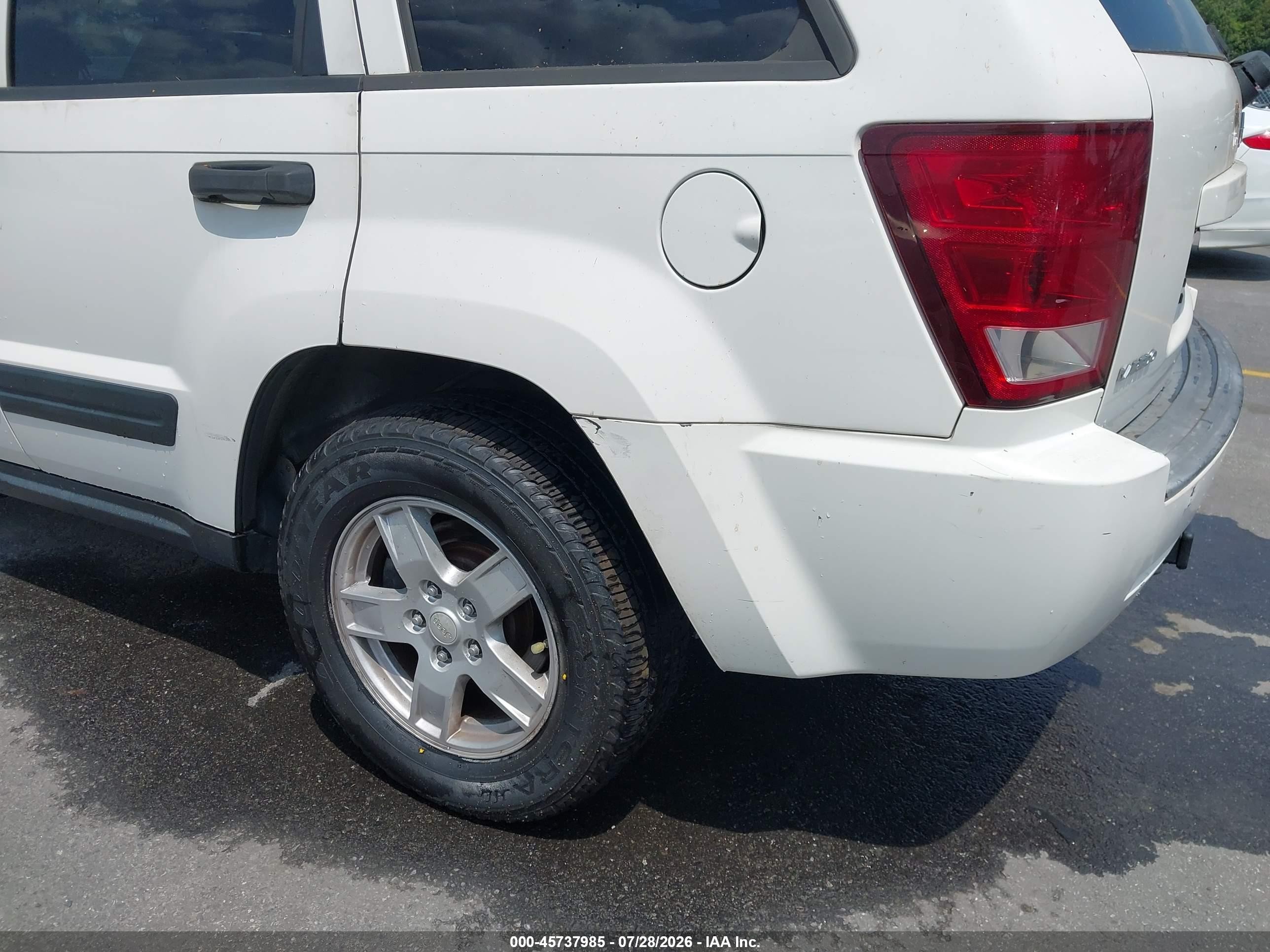 2006 Jeep Grand Cherokee Laredo White vin: 1J8GS48K76C155649