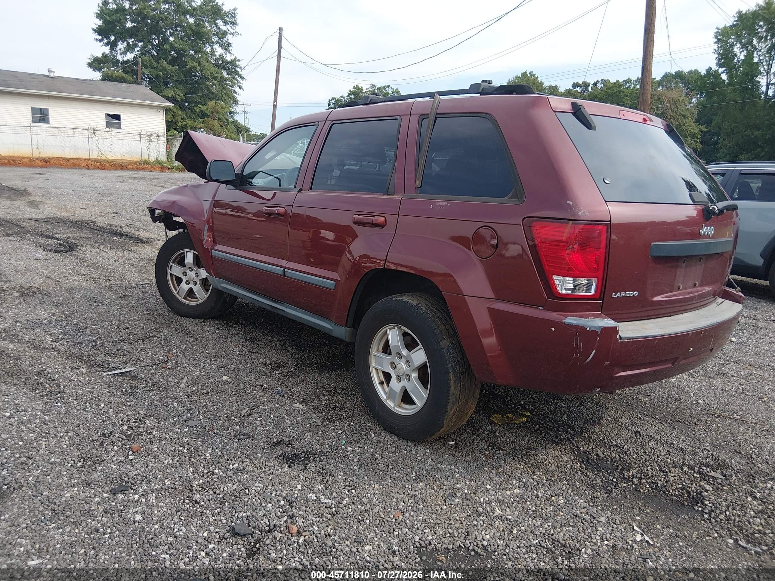 2007 Jeep Grand Cherokee Laredo Красный vin: 1J8GS48K77C591192
