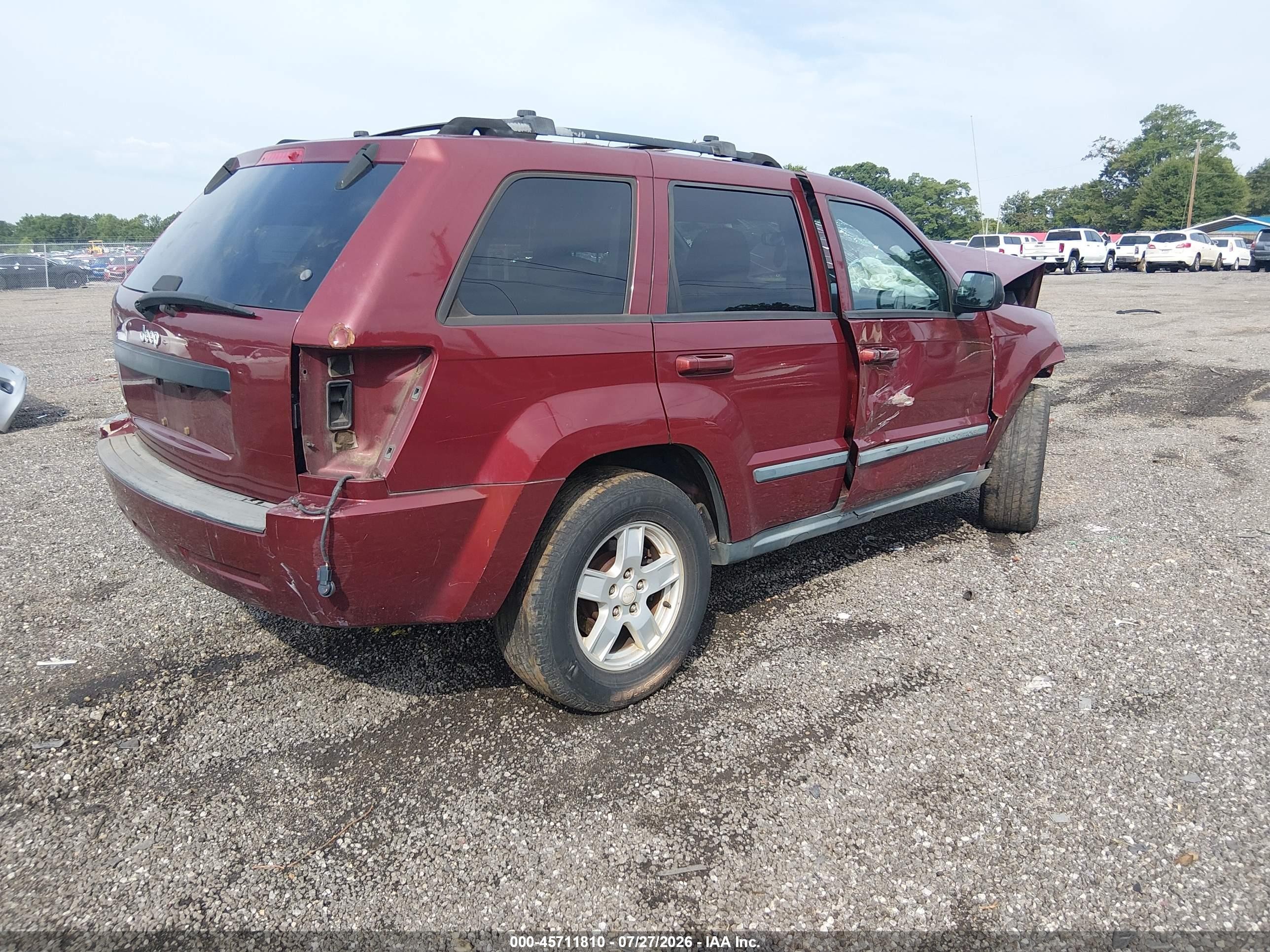 2007 Jeep Grand Cherokee Laredo Красный vin: 1J8GS48K77C591192