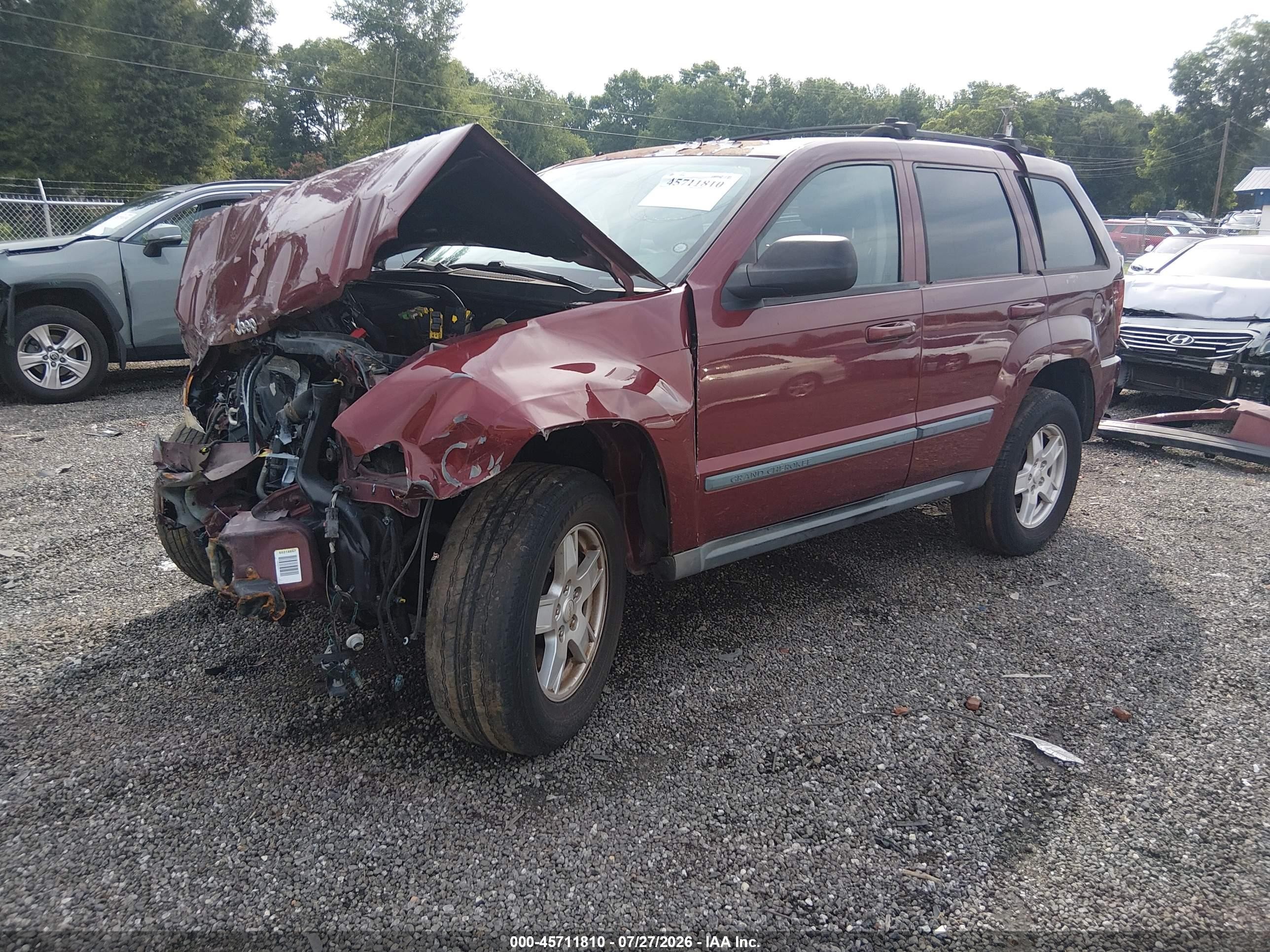 2007 Jeep Grand Cherokee Laredo Красный vin: 1J8GS48K77C591192