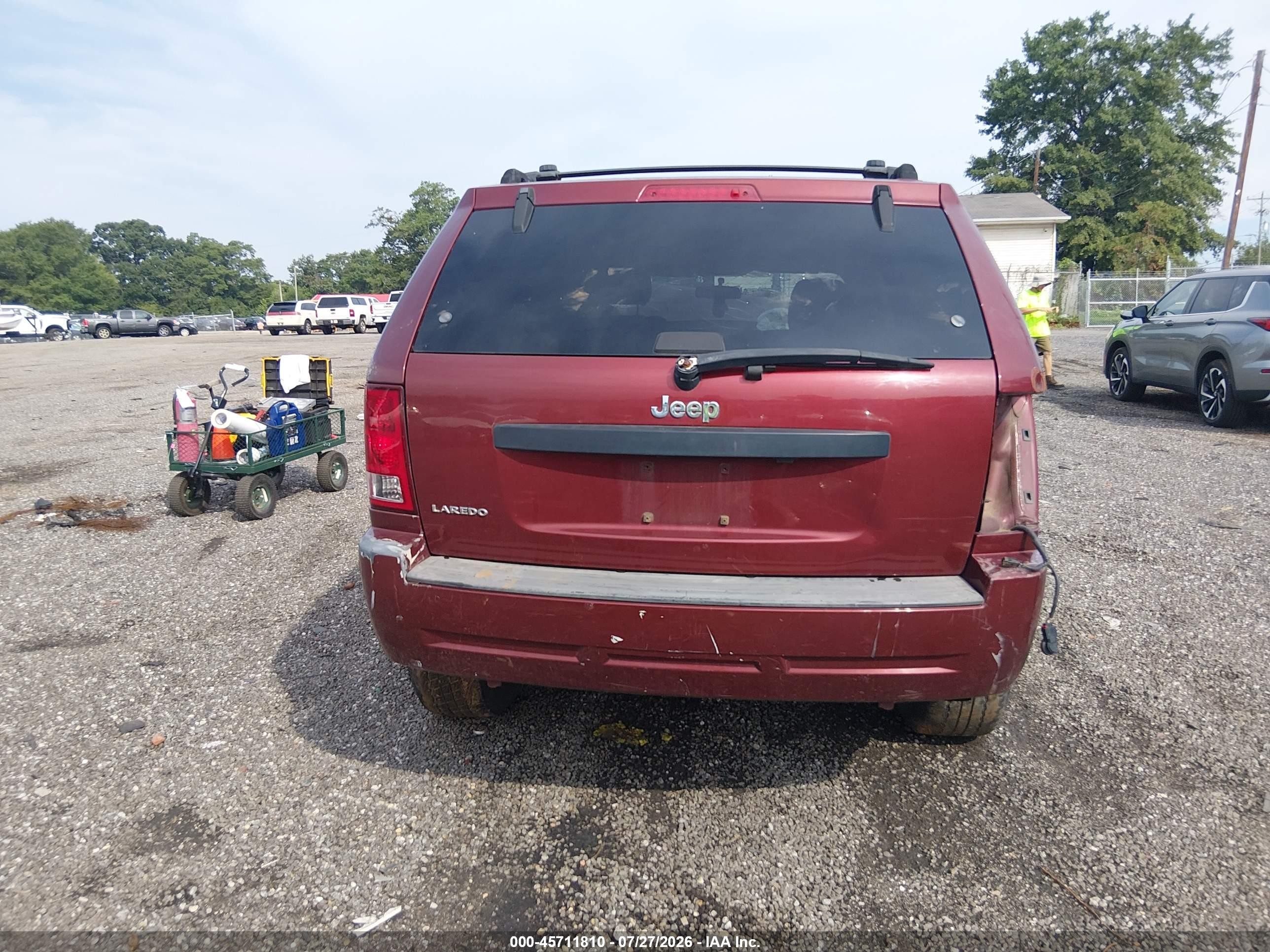 2007 Jeep Grand Cherokee Laredo Красный vin: 1J8GS48K77C591192