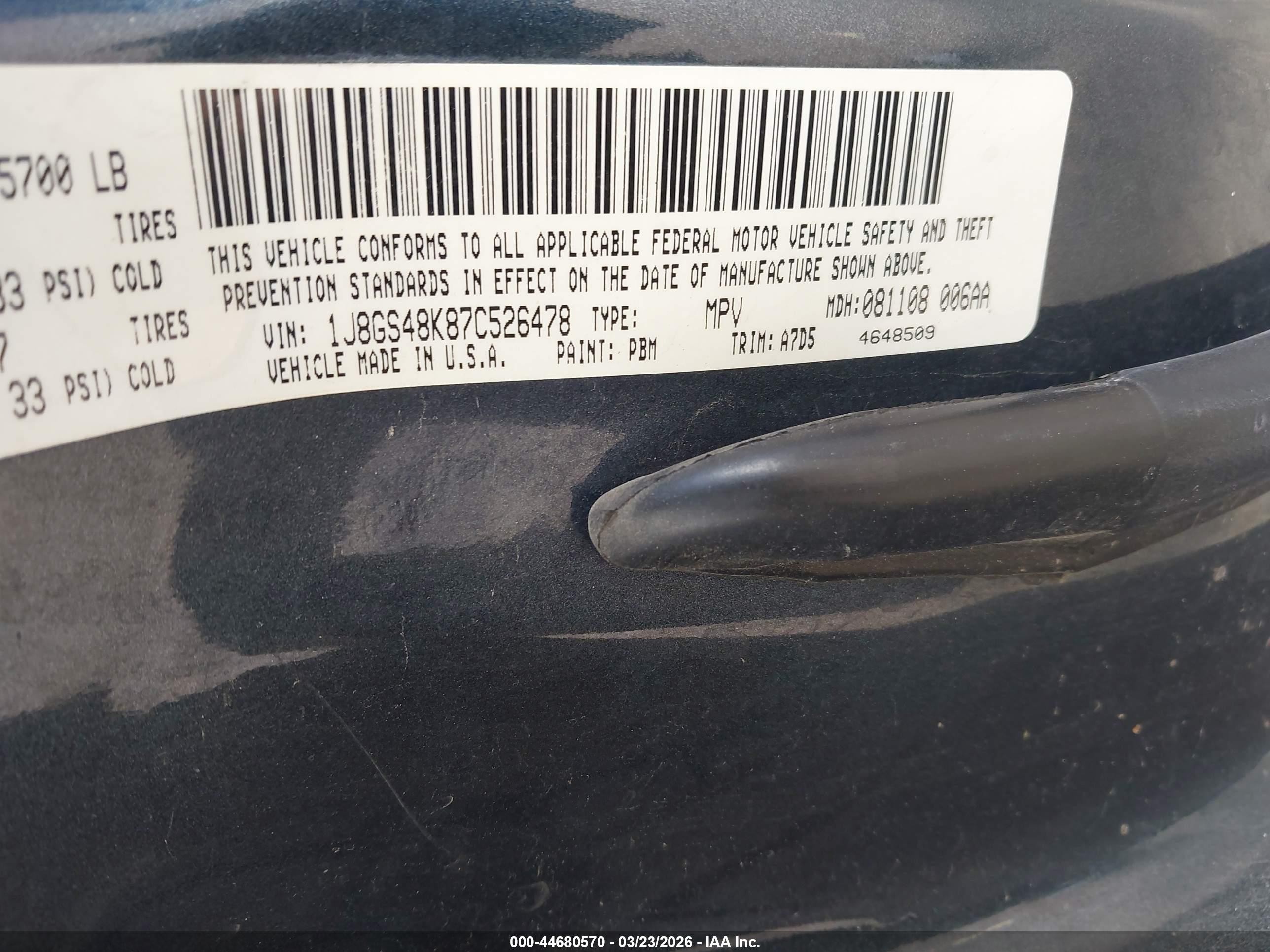 2007 Jeep Grand Cherokee Laredo Зеленый vin: 1J8GS48K87C526478