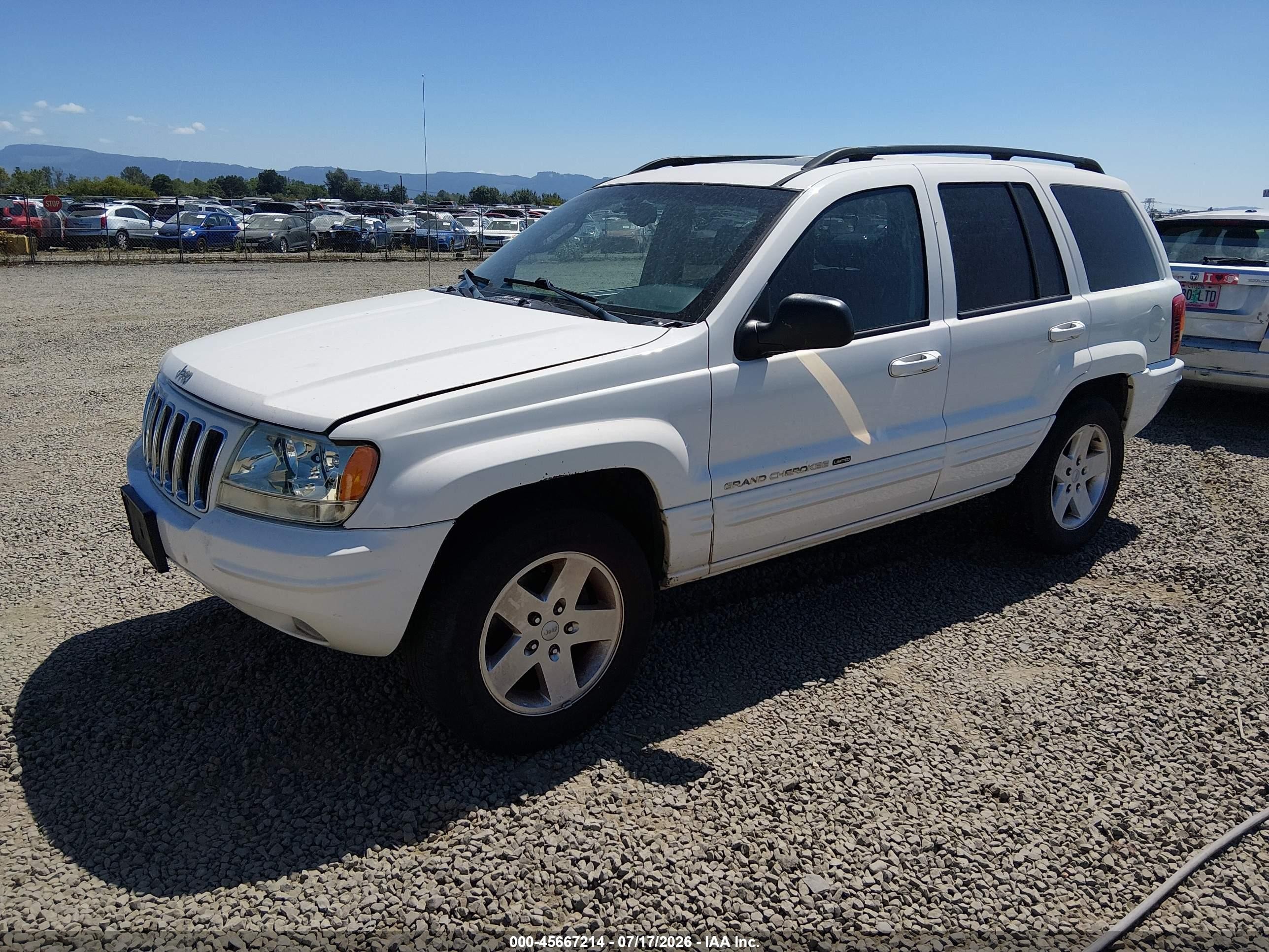 2002 Jeep Grand Cherokee Limited White vin: 1J8GW58N22C224973