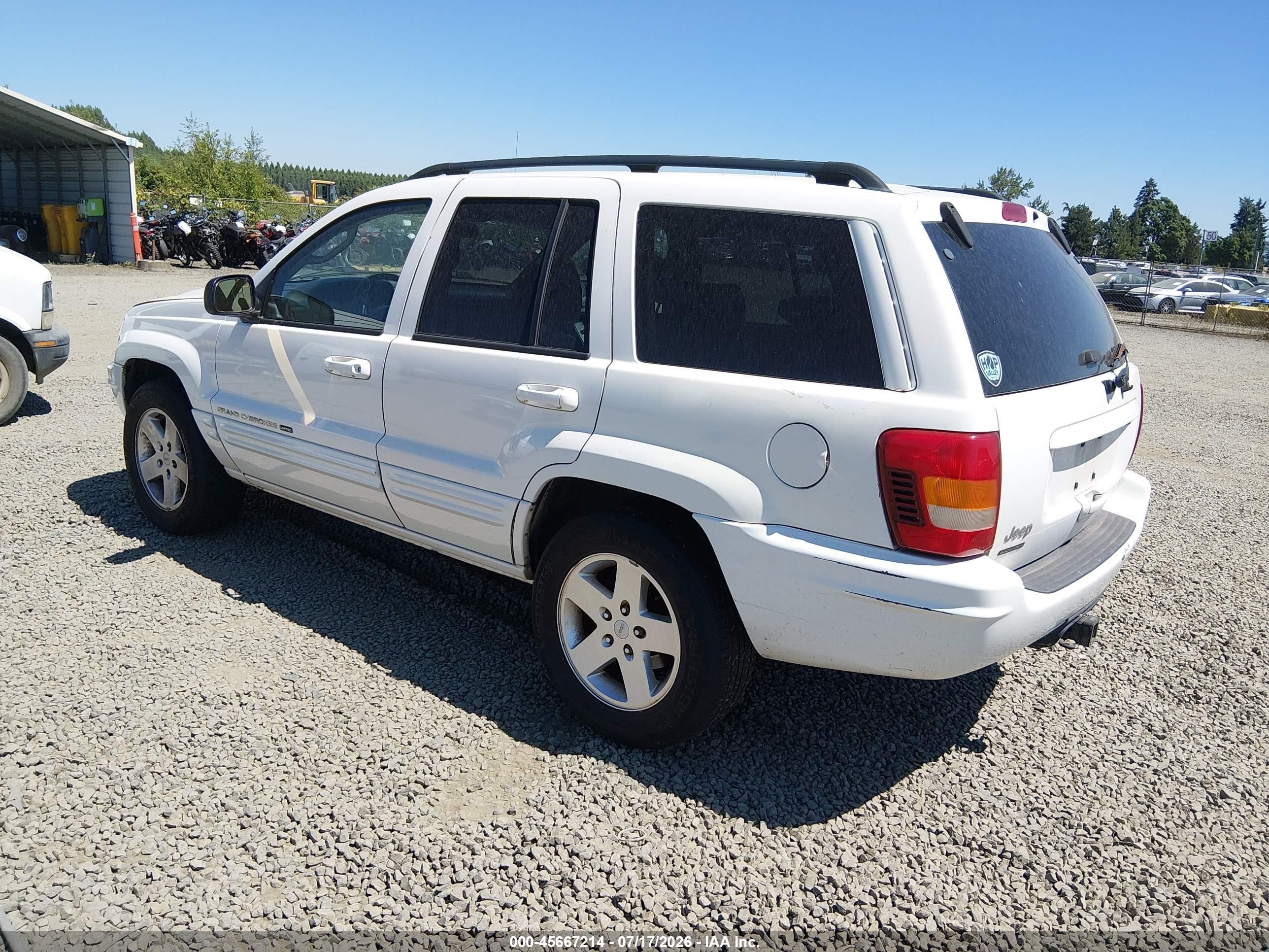 2002 Jeep Grand Cherokee Limited White vin: 1J8GW58N22C224973