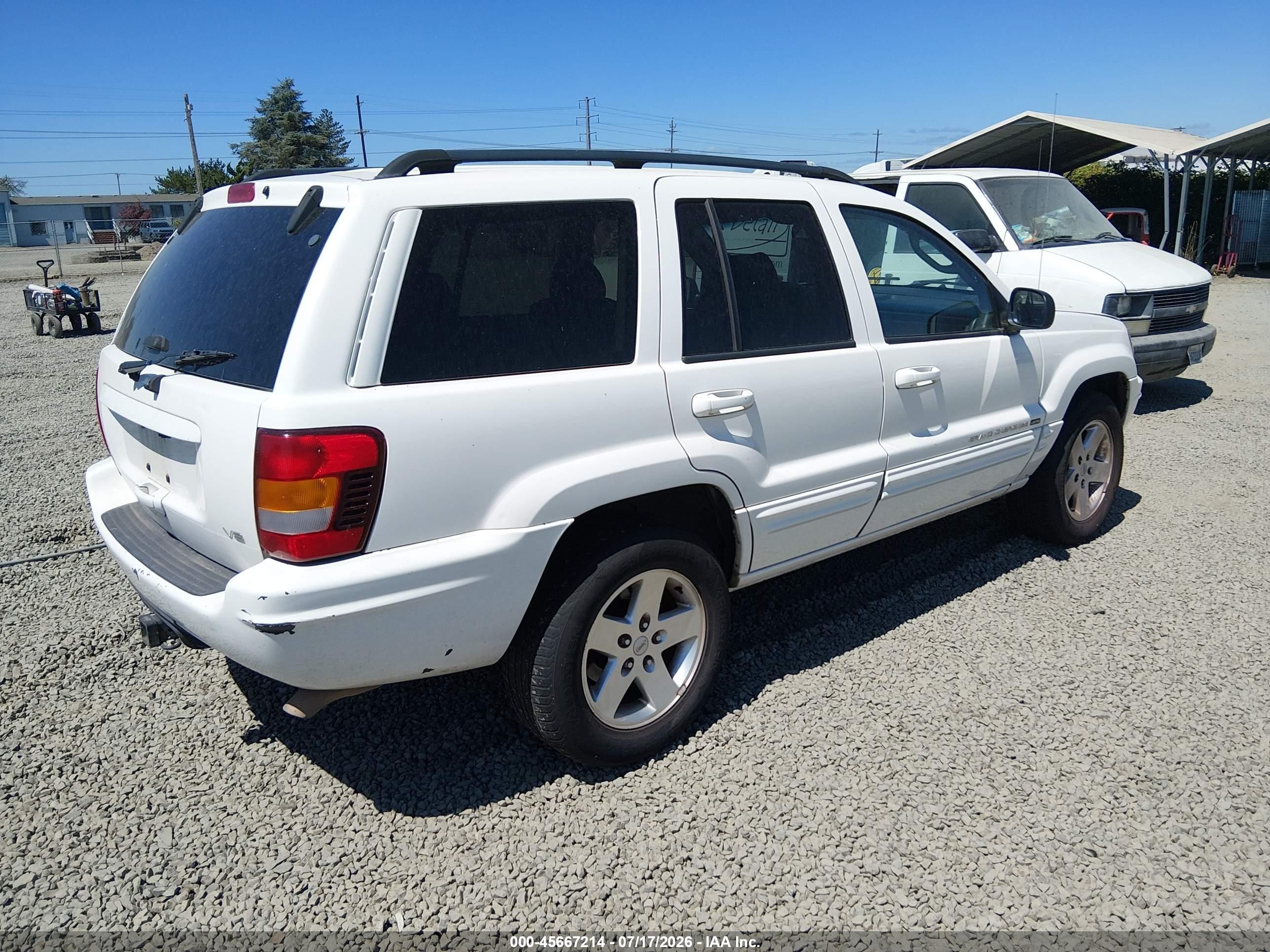 2002 Jeep Grand Cherokee Limited White vin: 1J8GW58N22C224973