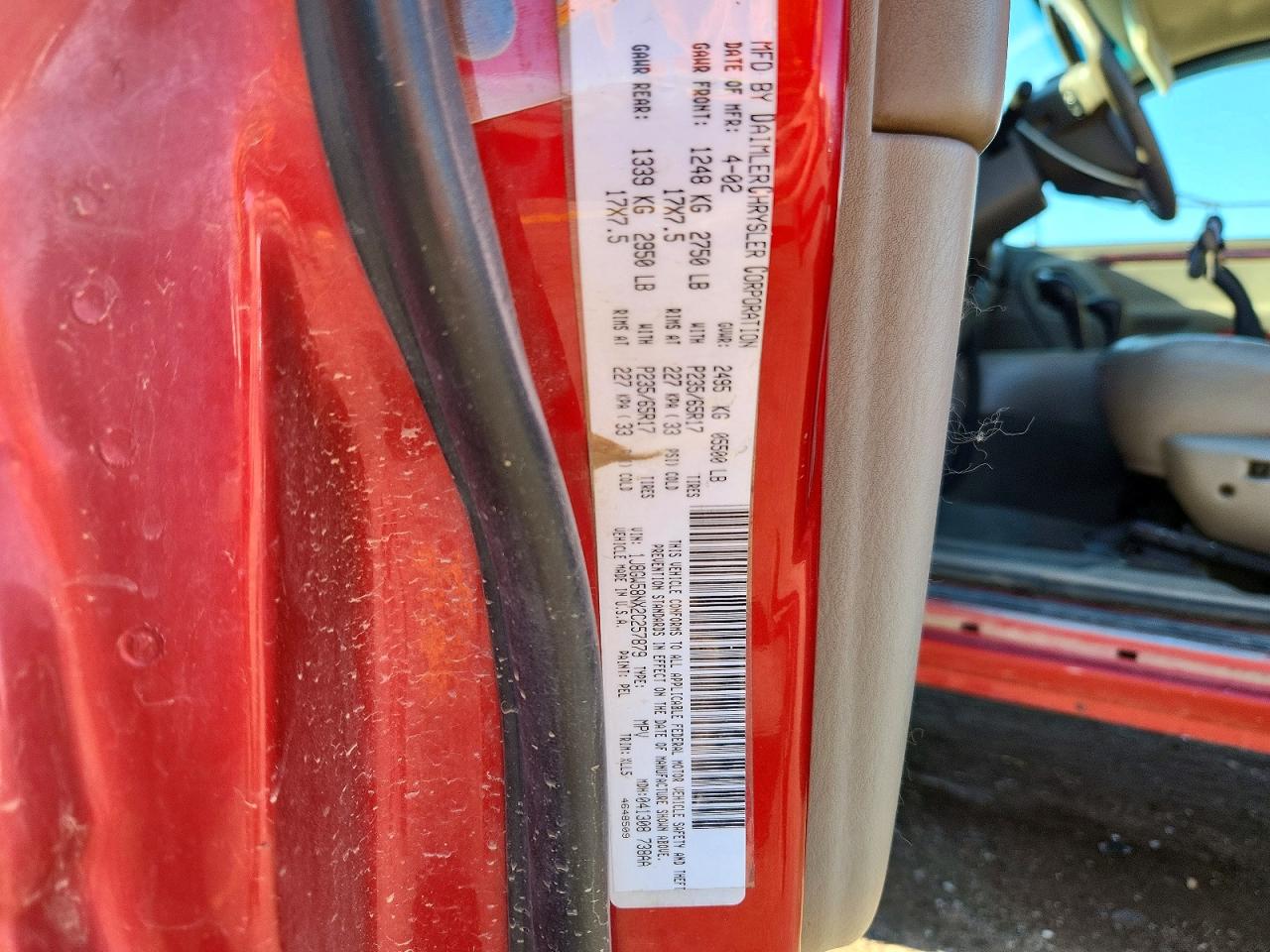 2002 Jeep Grand Cherokee Limited Red vin: 1J8GW58NX2C257879