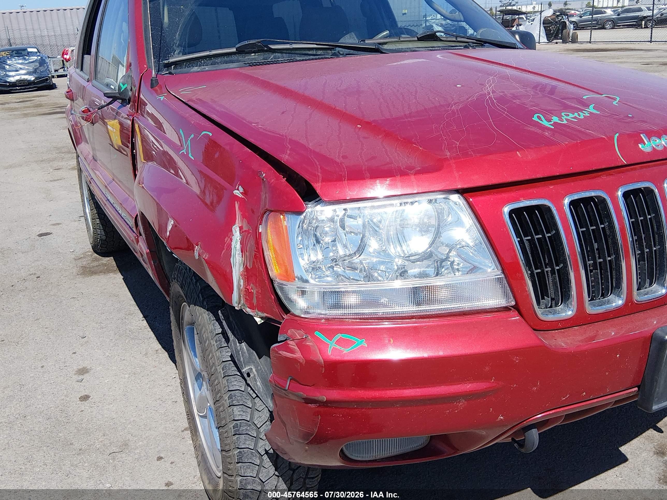 2002 Jeep Grand Cherokee Limited Burgundy vin: 1J8GW58NX2C304568