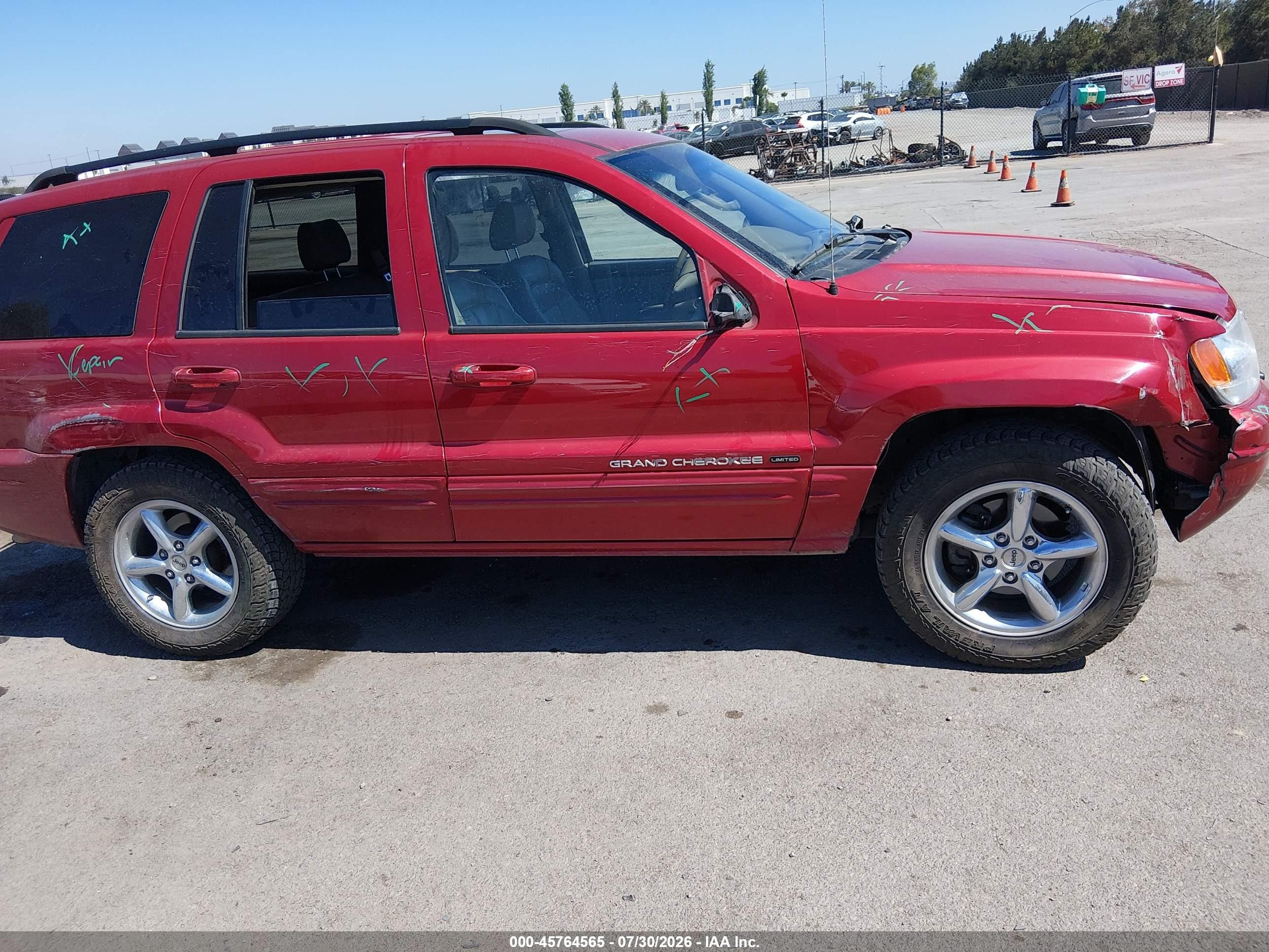 2002 Jeep Grand Cherokee Limited Burgundy vin: 1J8GW58NX2C304568