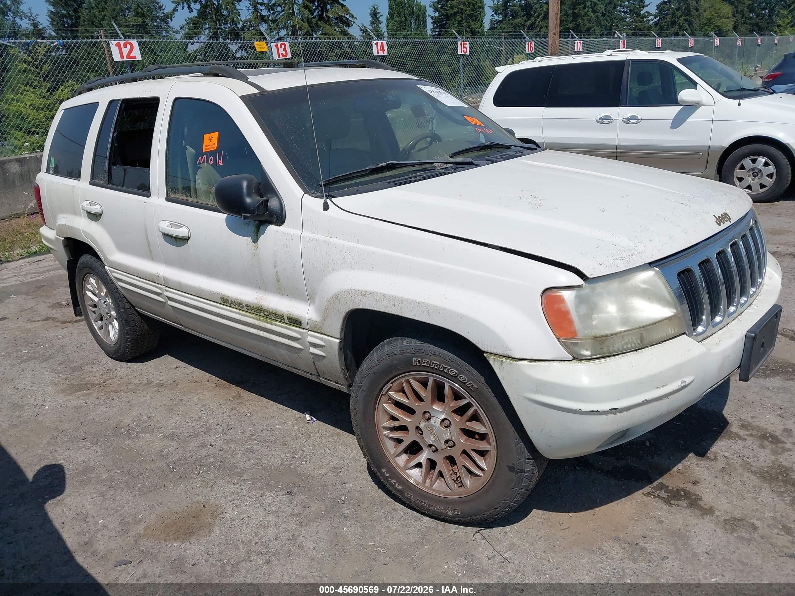 2002 Jeep Grand Cherokee Limited White vin: 1J8GW58S72C228927