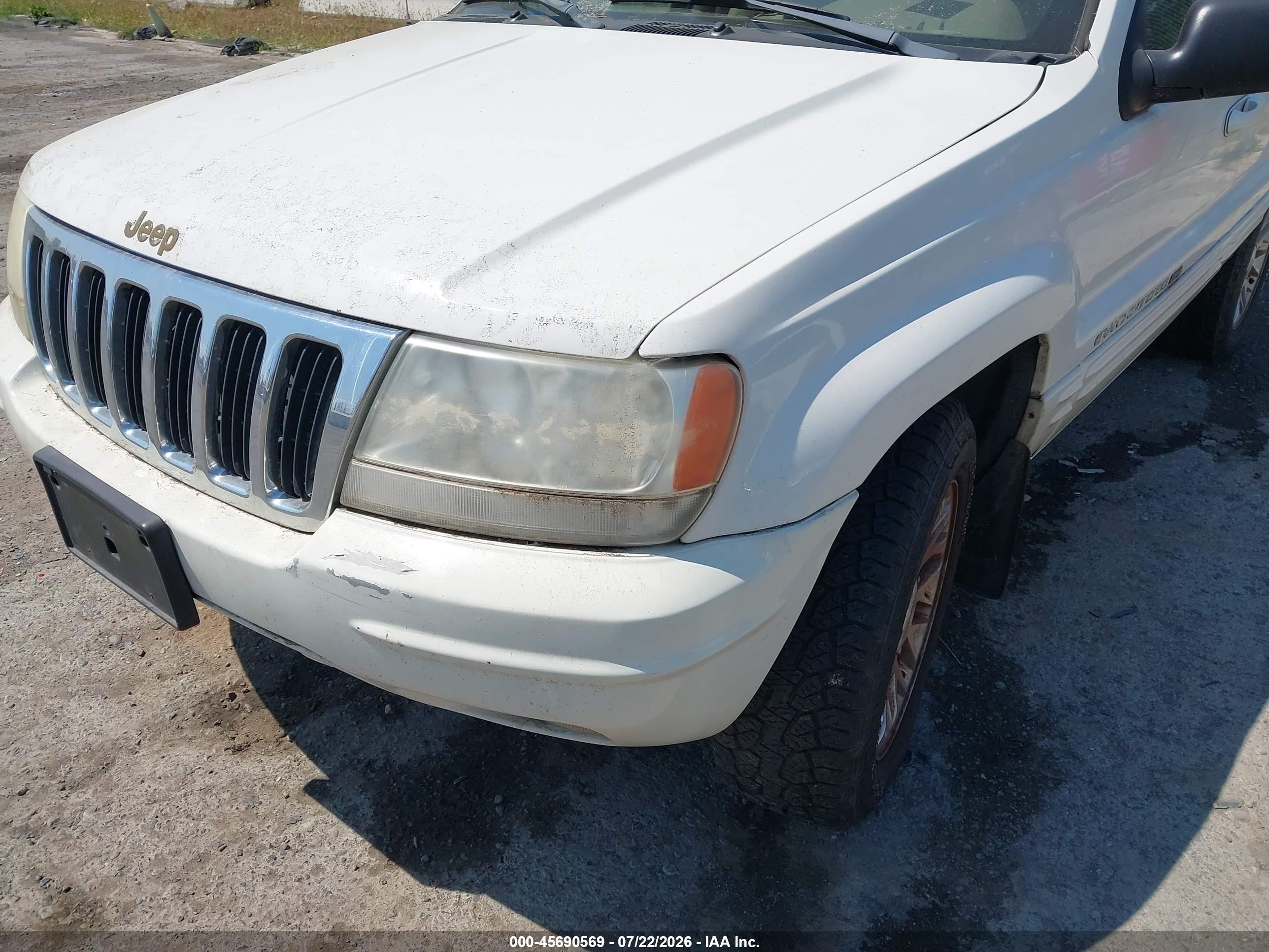 2002 Jeep Grand Cherokee Limited White vin: 1J8GW58S72C228927