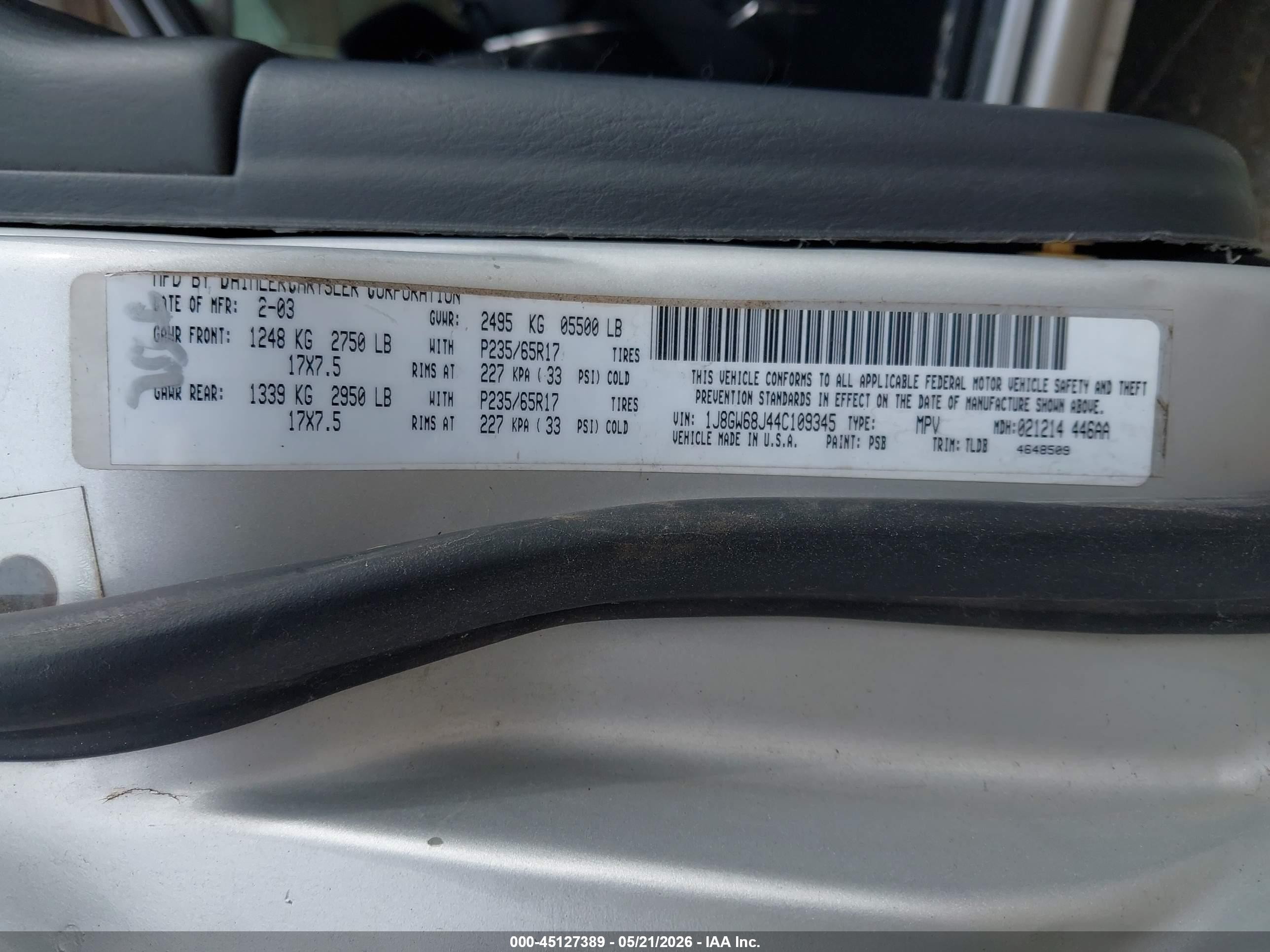 2004 Jeep Grand Cherokee Overland Silver vin: 1J8GW68J44C109345