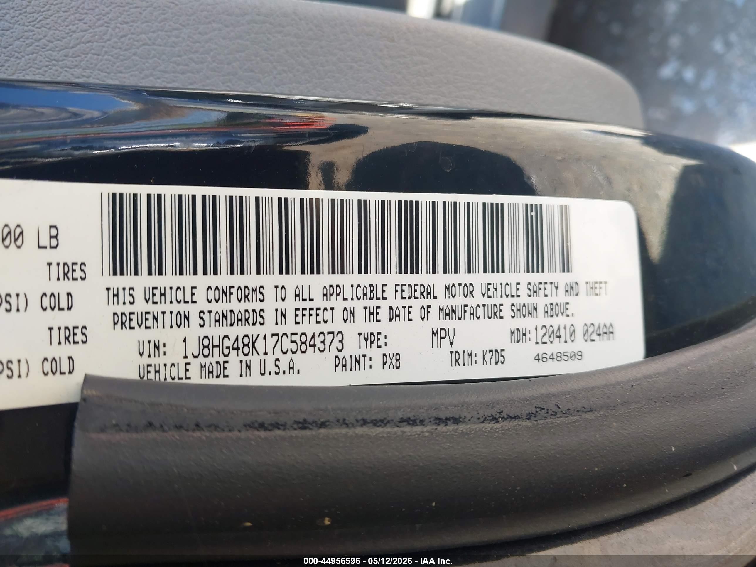2007 Jeep Commander Sport Черный vin: 1J8HG48K17C584373