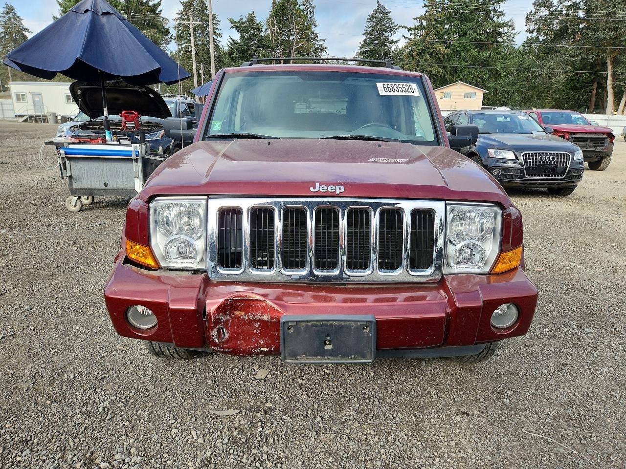 2007 Jeep Commander Burgundy vin: 1J8HG48K47C587199