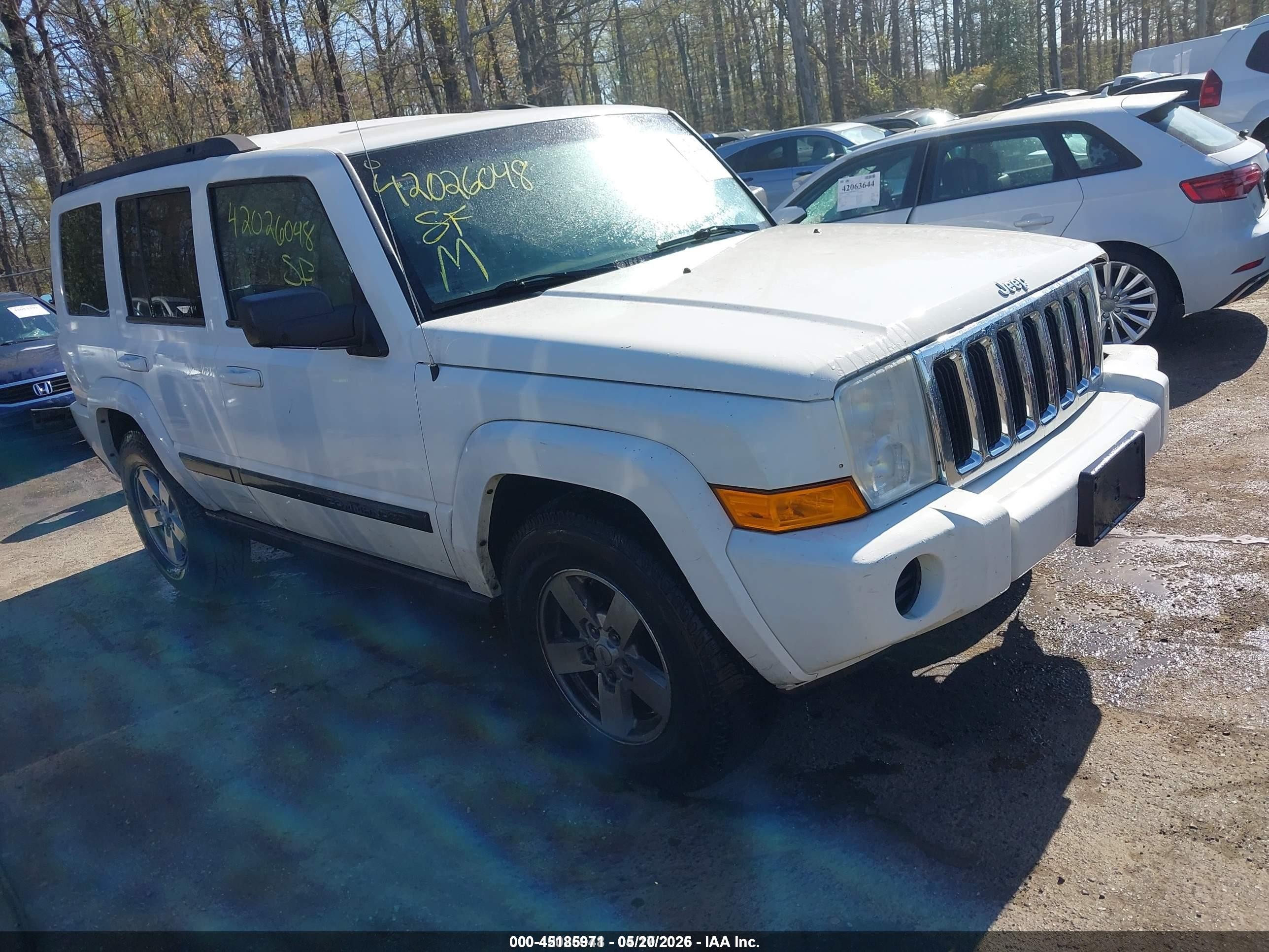 2008 Jeep Commander Sport White vin: 1J8HG48K88C192363