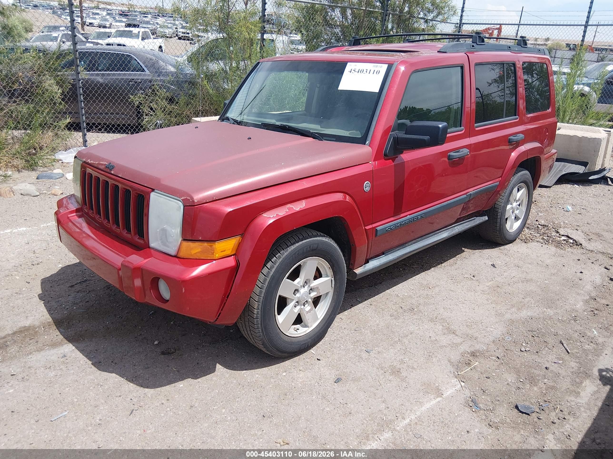 2006 Jeep Commander   Red vin: 1J8HG48N76C338839