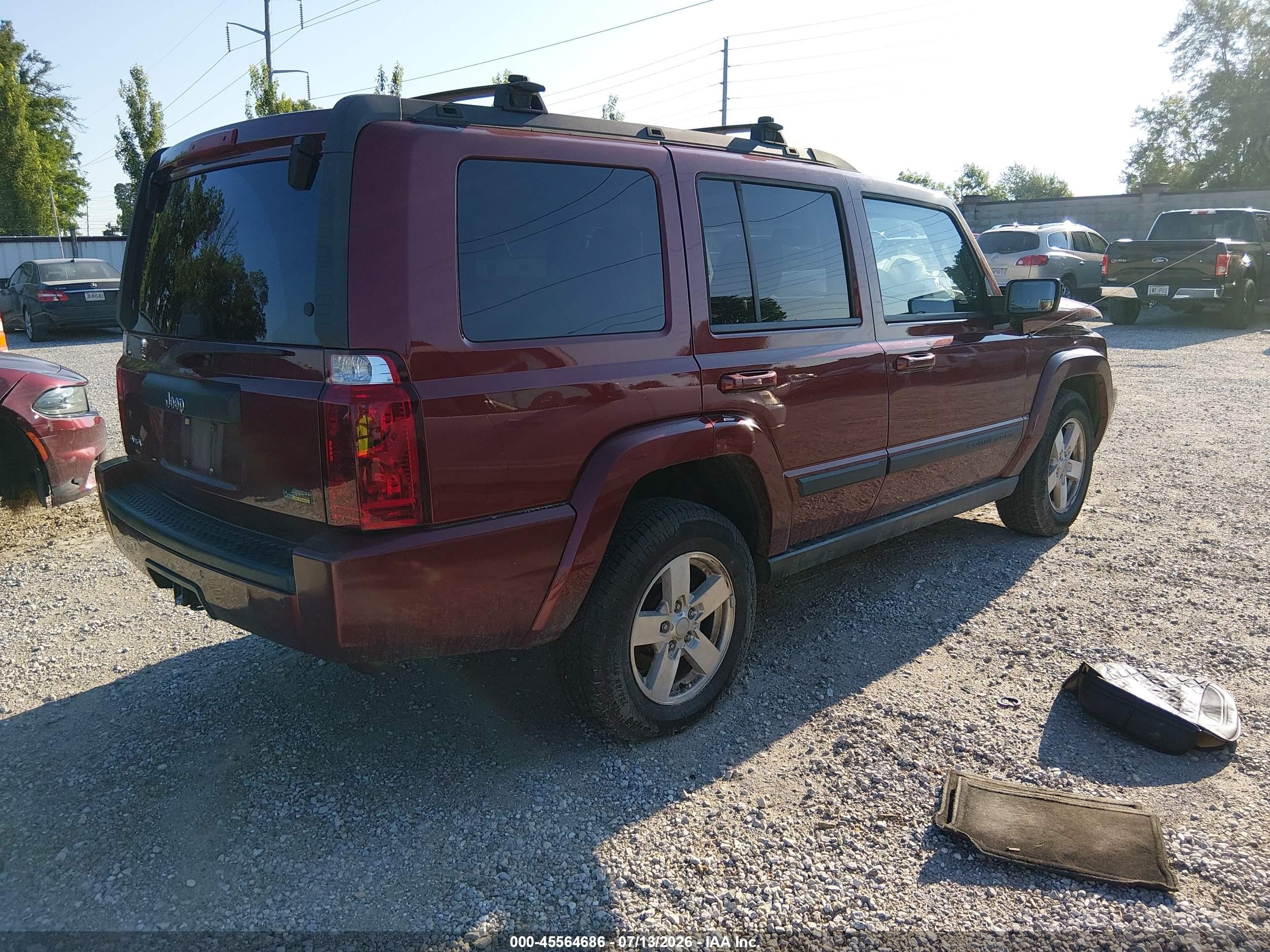 2007 Jeep Commander Sport Темно-бордовый vin: 1J8HG48P07C587261