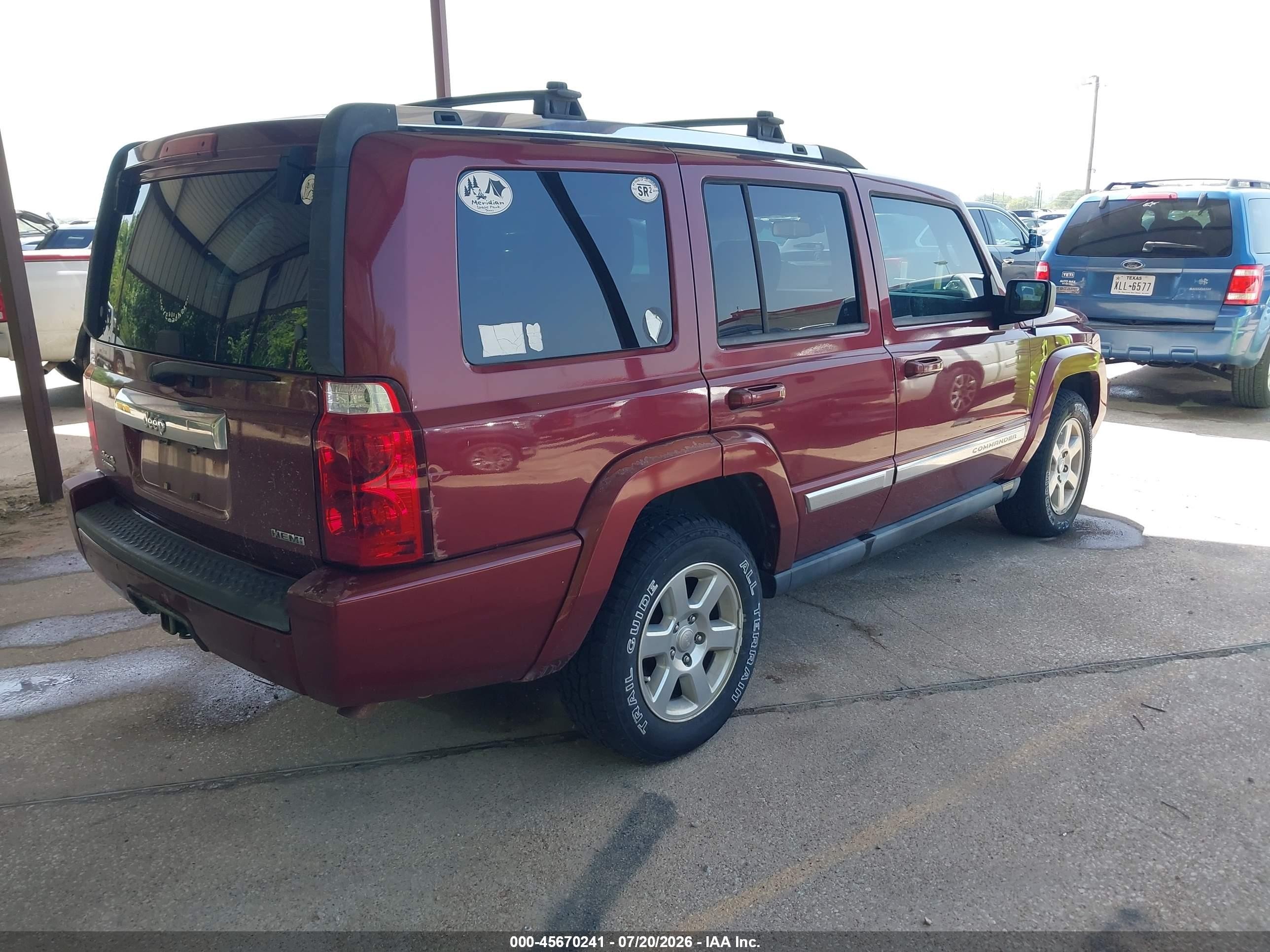 2008 Jeep Commander Limited Burgundy vin: 1J8HG58258C130991