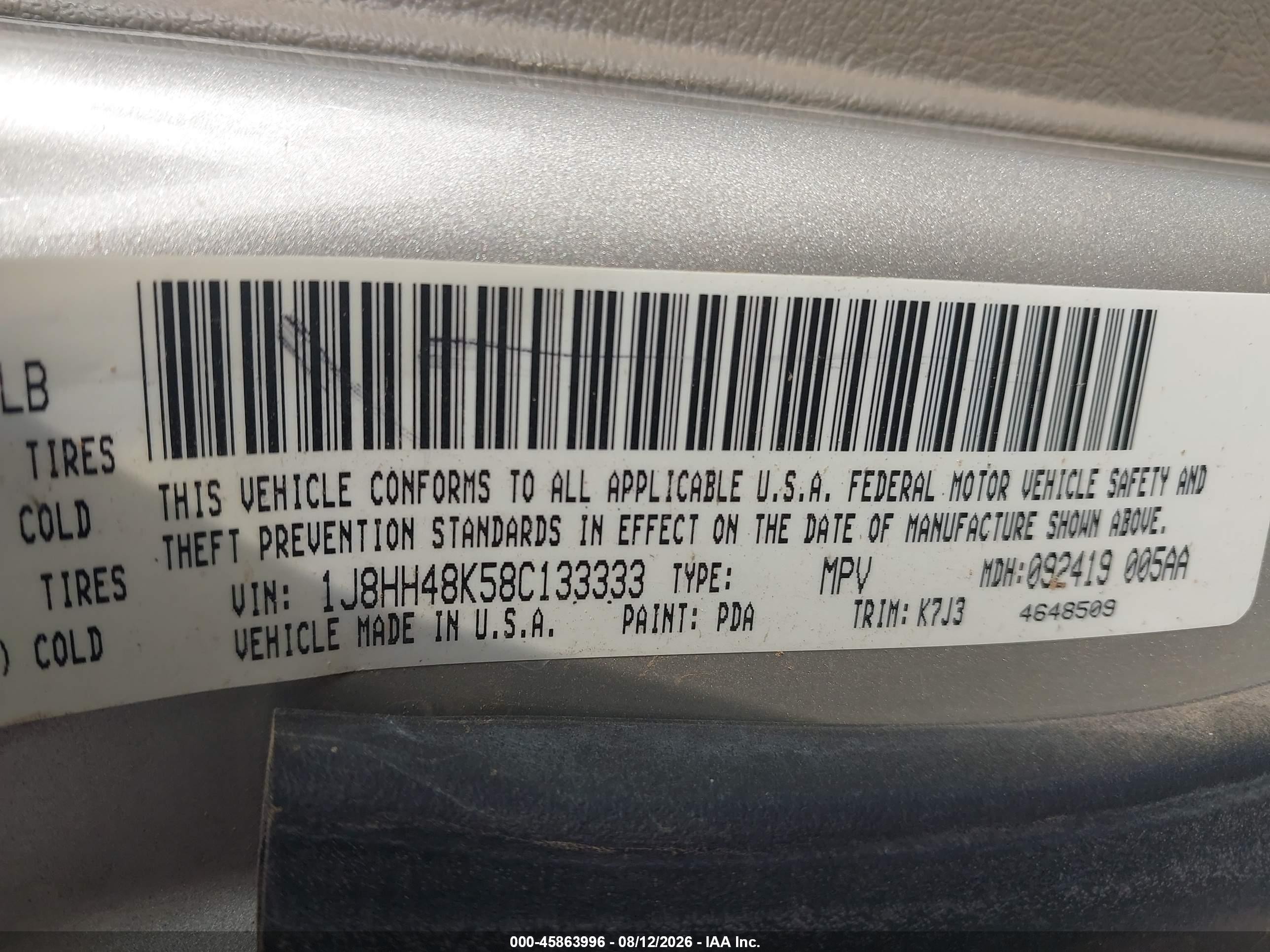 2008 Jeep Commander Sport Pewter vin: 1J8HH48K58C133333