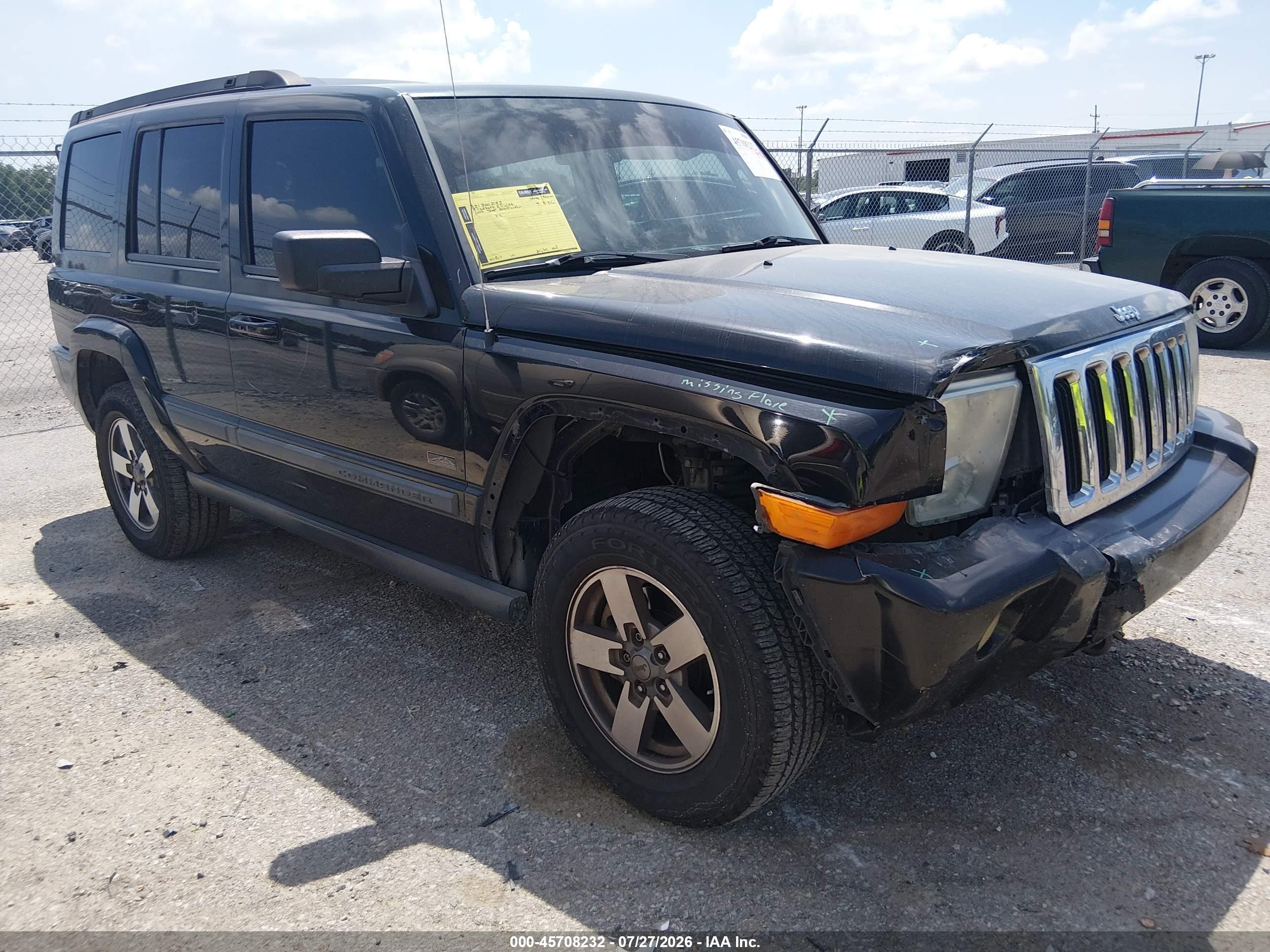 2007 Jeep Commander Sport Black vin: 1J8HH48K77C699718