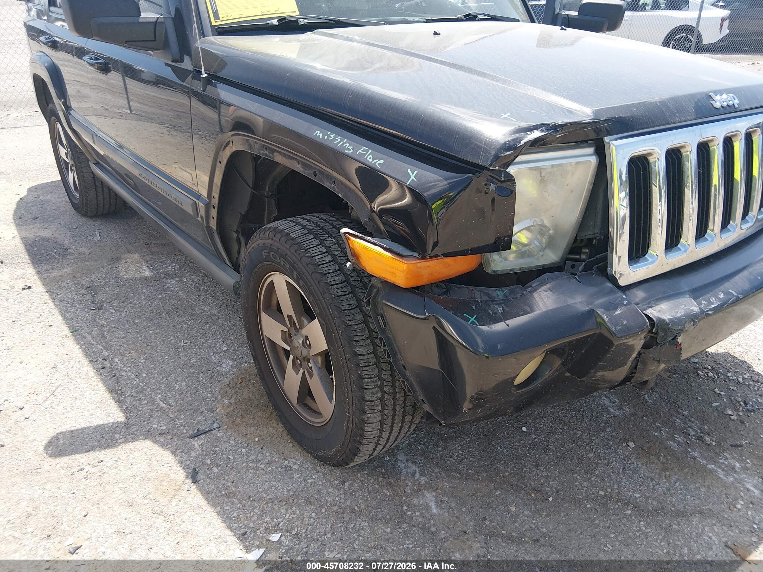 2007 Jeep Commander Sport Черный vin: 1J8HH48K77C699718
