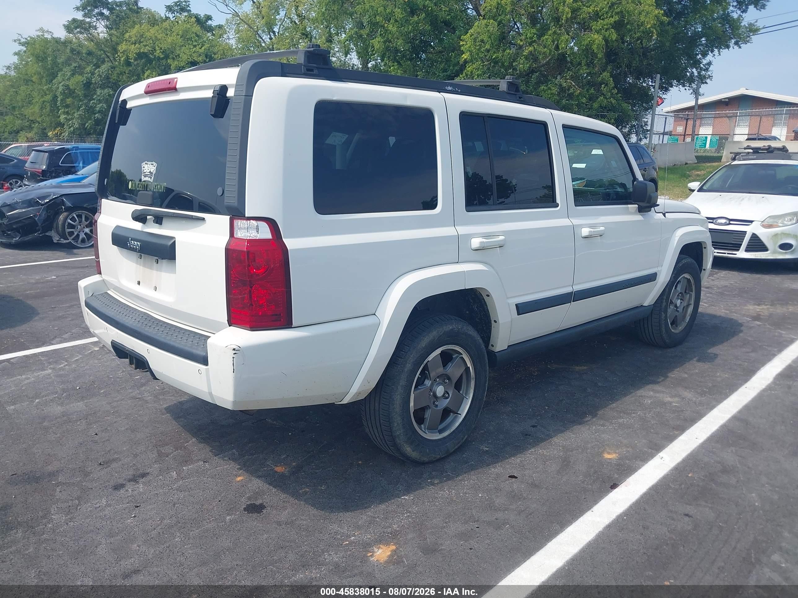 2007 Jeep Commander Sport White vin: 1J8HH48K87C695368