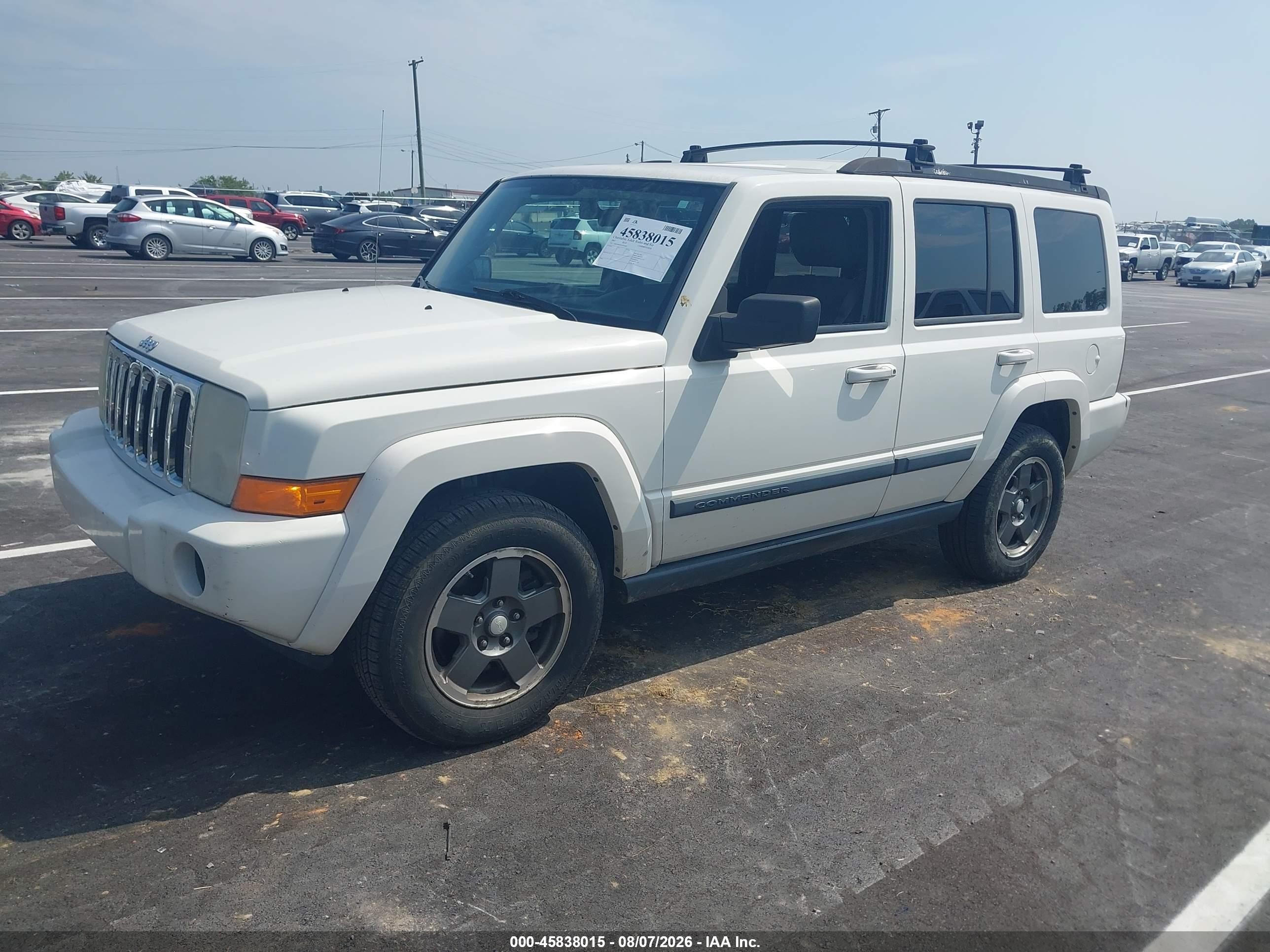 2007 Jeep Commander Sport White vin: 1J8HH48K87C695368