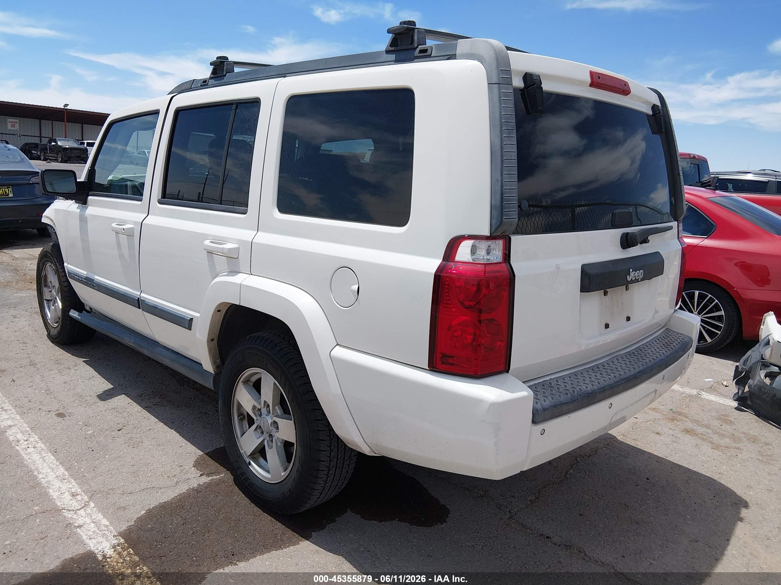 2007 Jeep Commander Sport White vin: 1J8HH48K97C655221