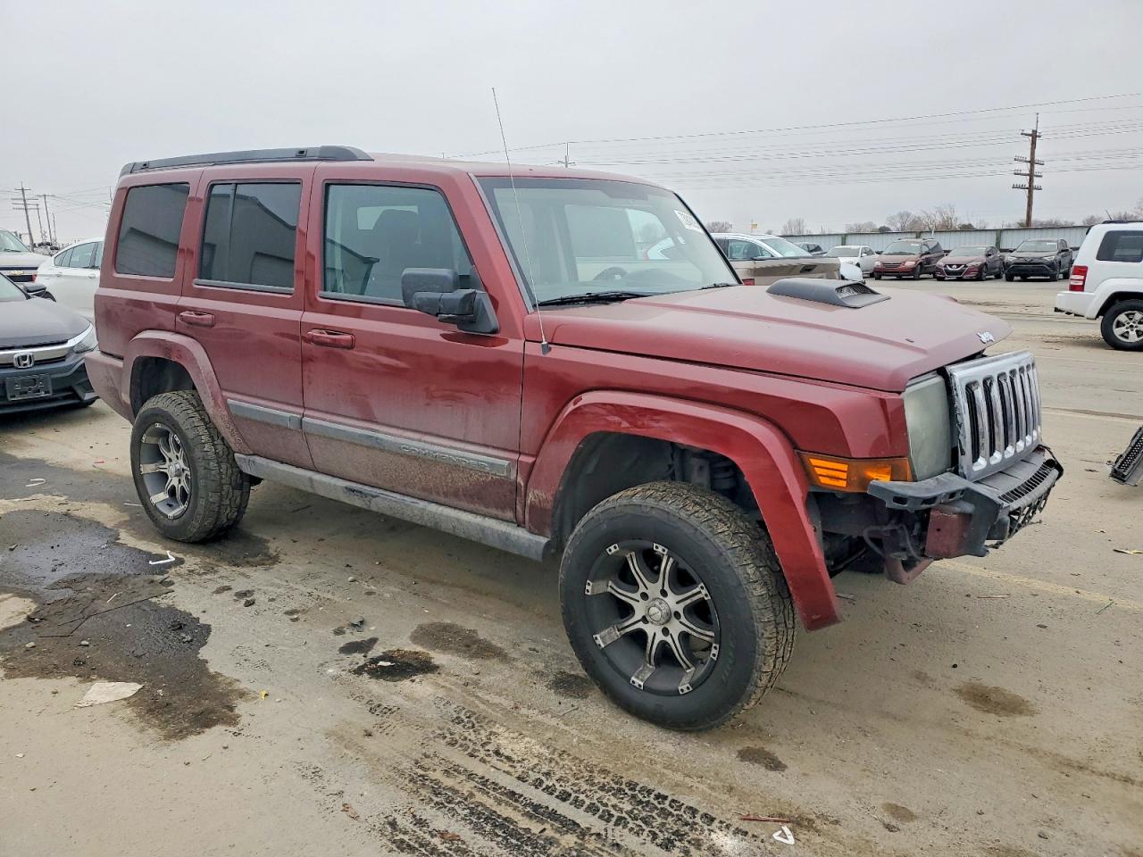 2007 Jeep Commander Темно-бордовый vin: 1J8HH48P37C604700