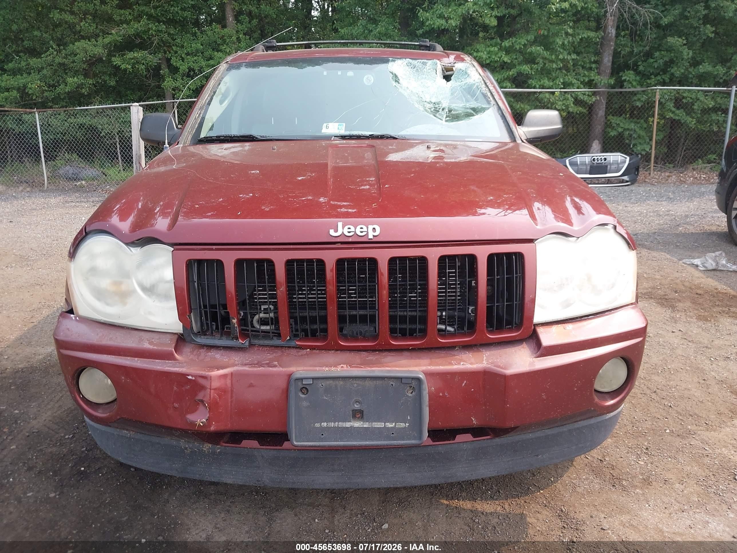 2007 Jeep Grand Cherokee Laredo Бордовый vin: 1J8HR48N17C525330