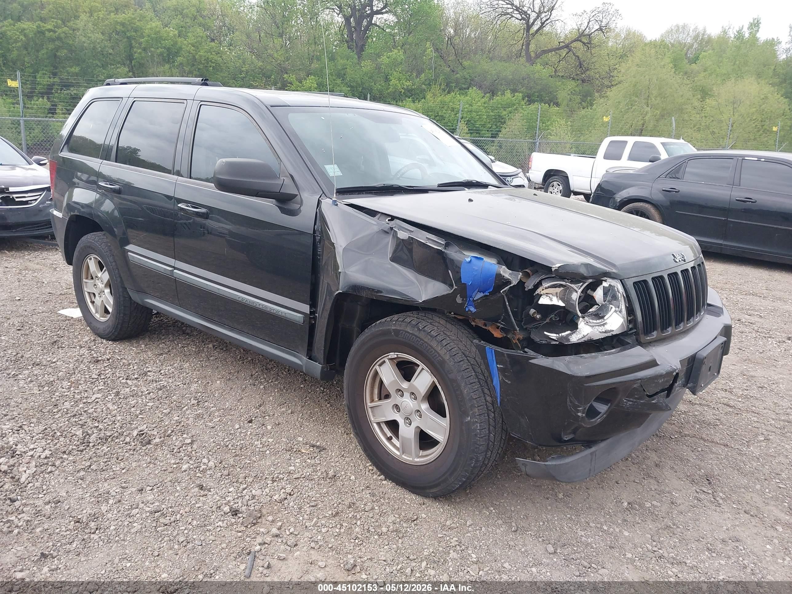 2007 Jeep Grand Cherokee Laredo Black vin: 1J8HR48P57C634584