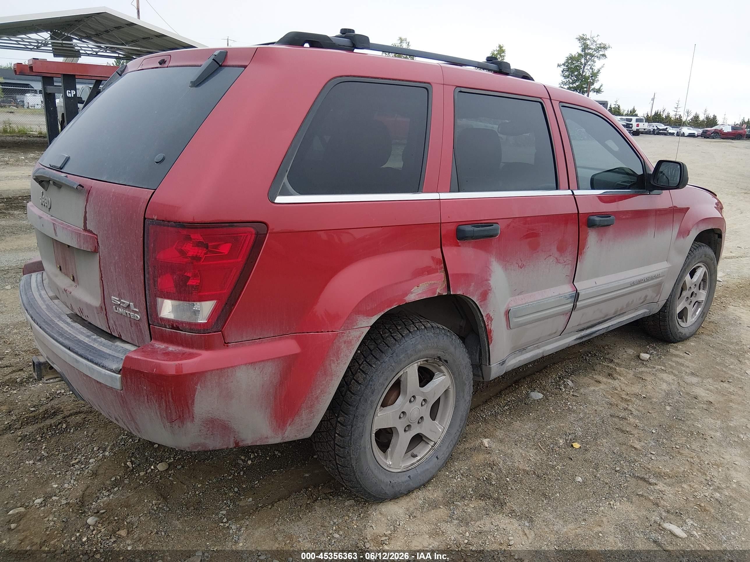2005 Jeep Grand Cherokee Limited Red vin: 1J8HR58205C613603