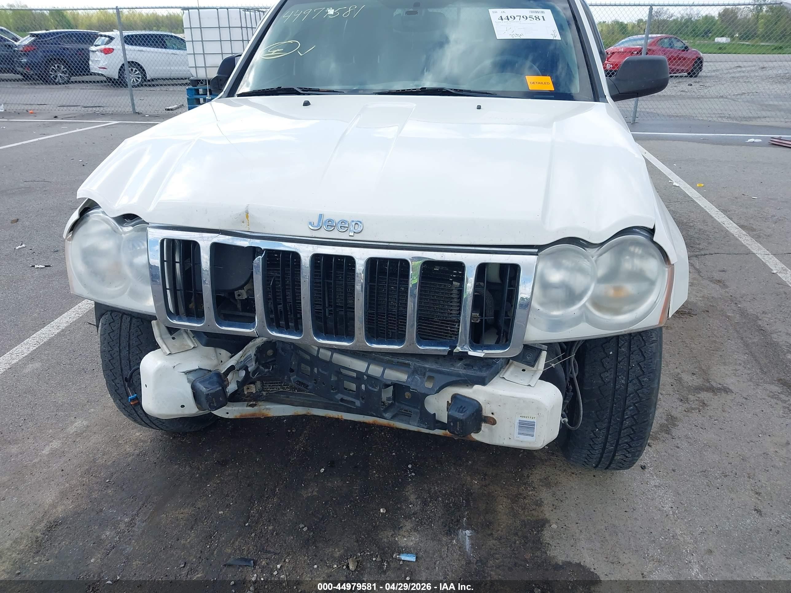 2007 Jeep Grand Cherokee Limited White vin: 1J8HR58227C503221