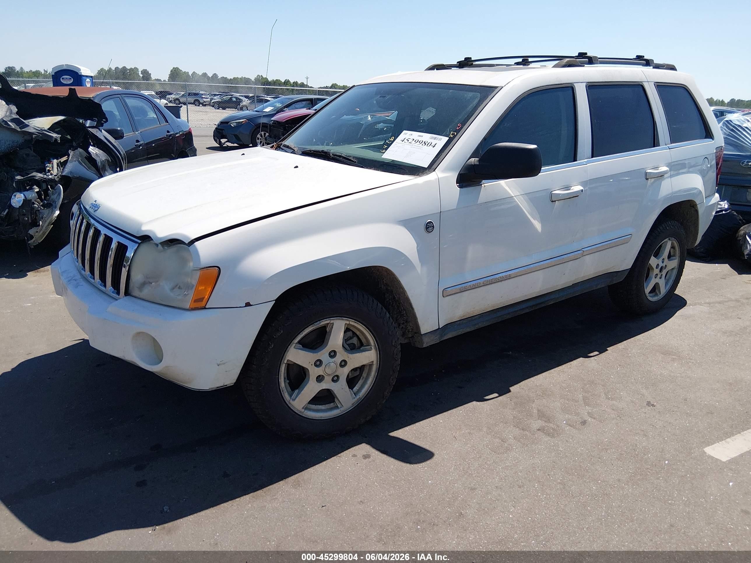 2005 Jeep Grand Cherokee Limited White vin: 1J8HR58265C551477