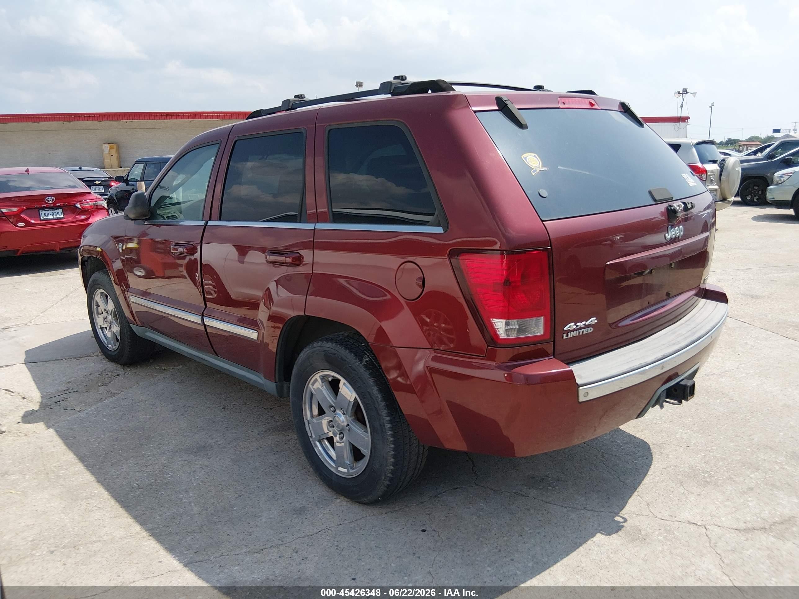 2007 Jeep Grand Cherokee Limited Burgundy vin: 1J8HR58277C662297