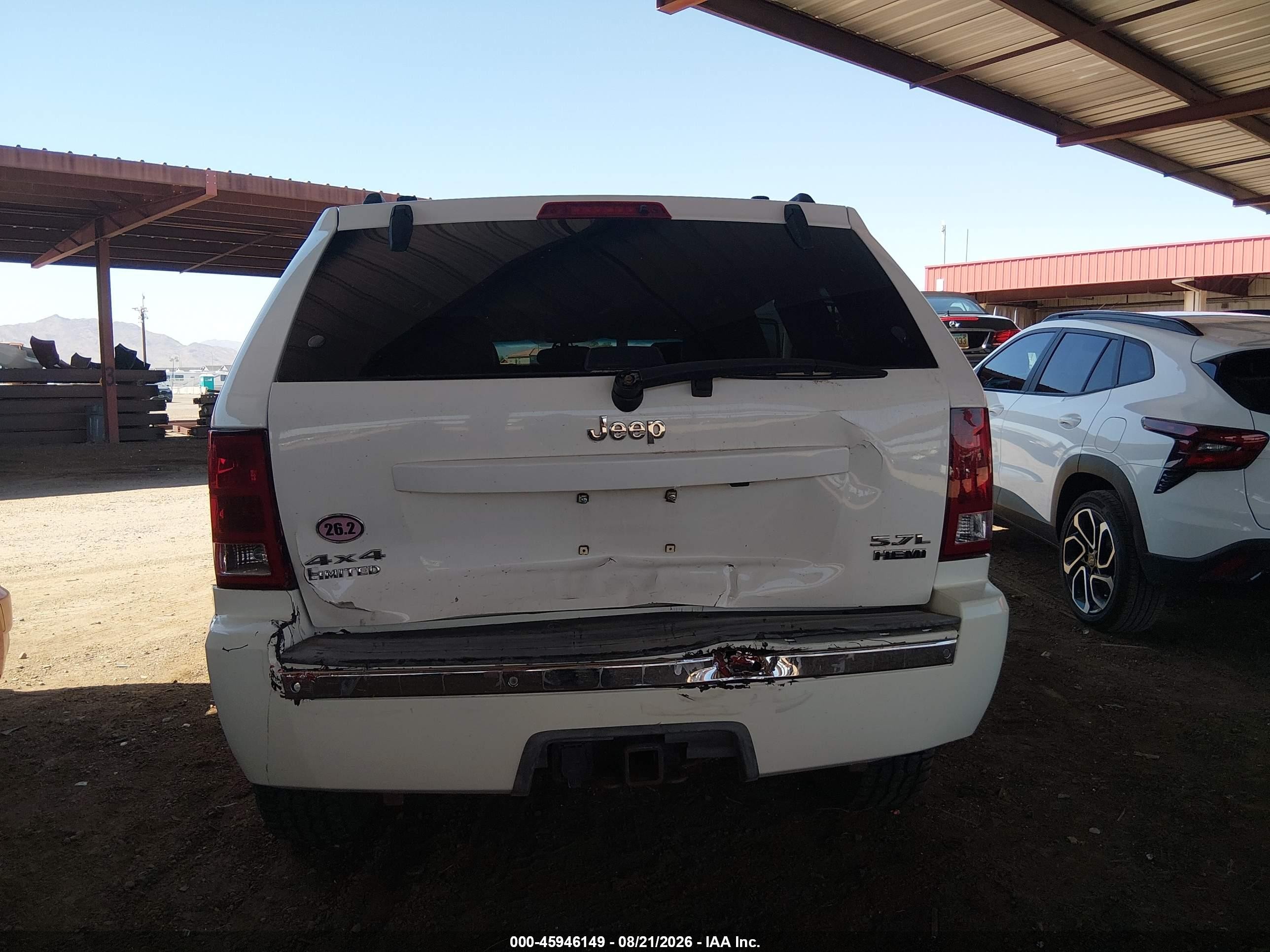 2006 Jeep Grand Cherokee Limited Белый vin: 1J8HR58296C172779