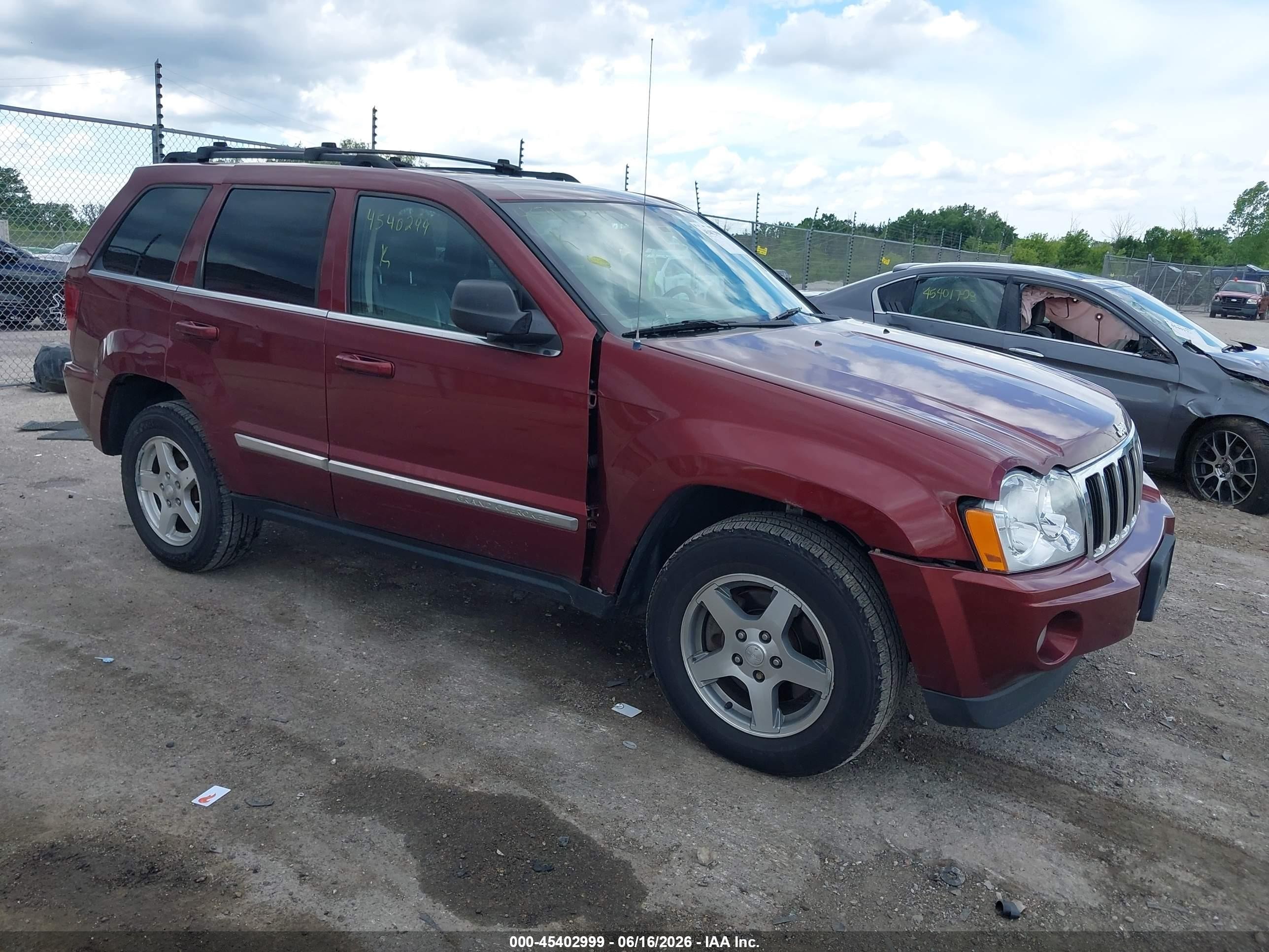 2007 Jeep Grand Cherokee Limited Maroon vin: 1J8HR58P27C532164