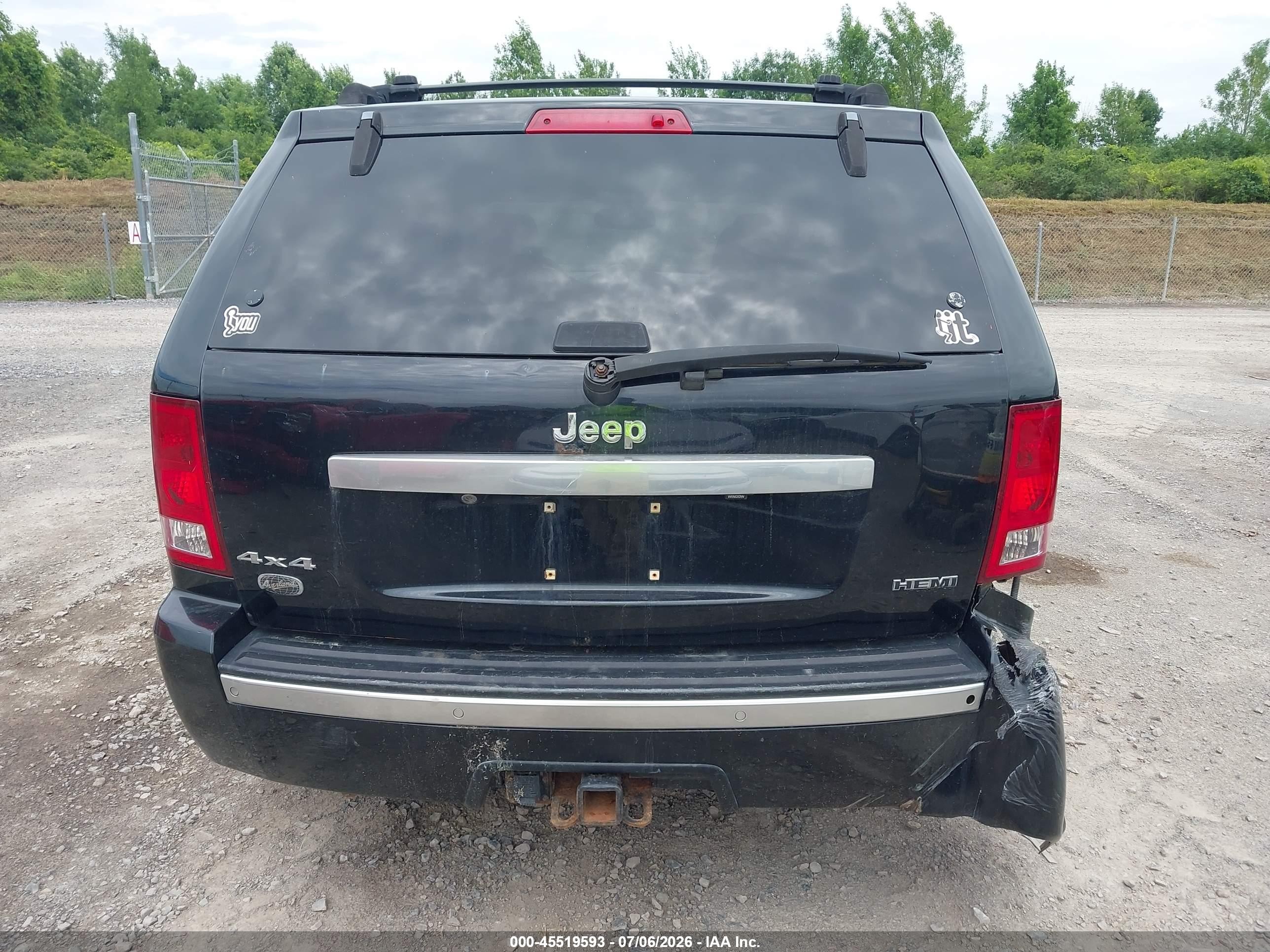 2007 Jeep Grand Cherokee Overland Black vin: 1J8HR68207C609270