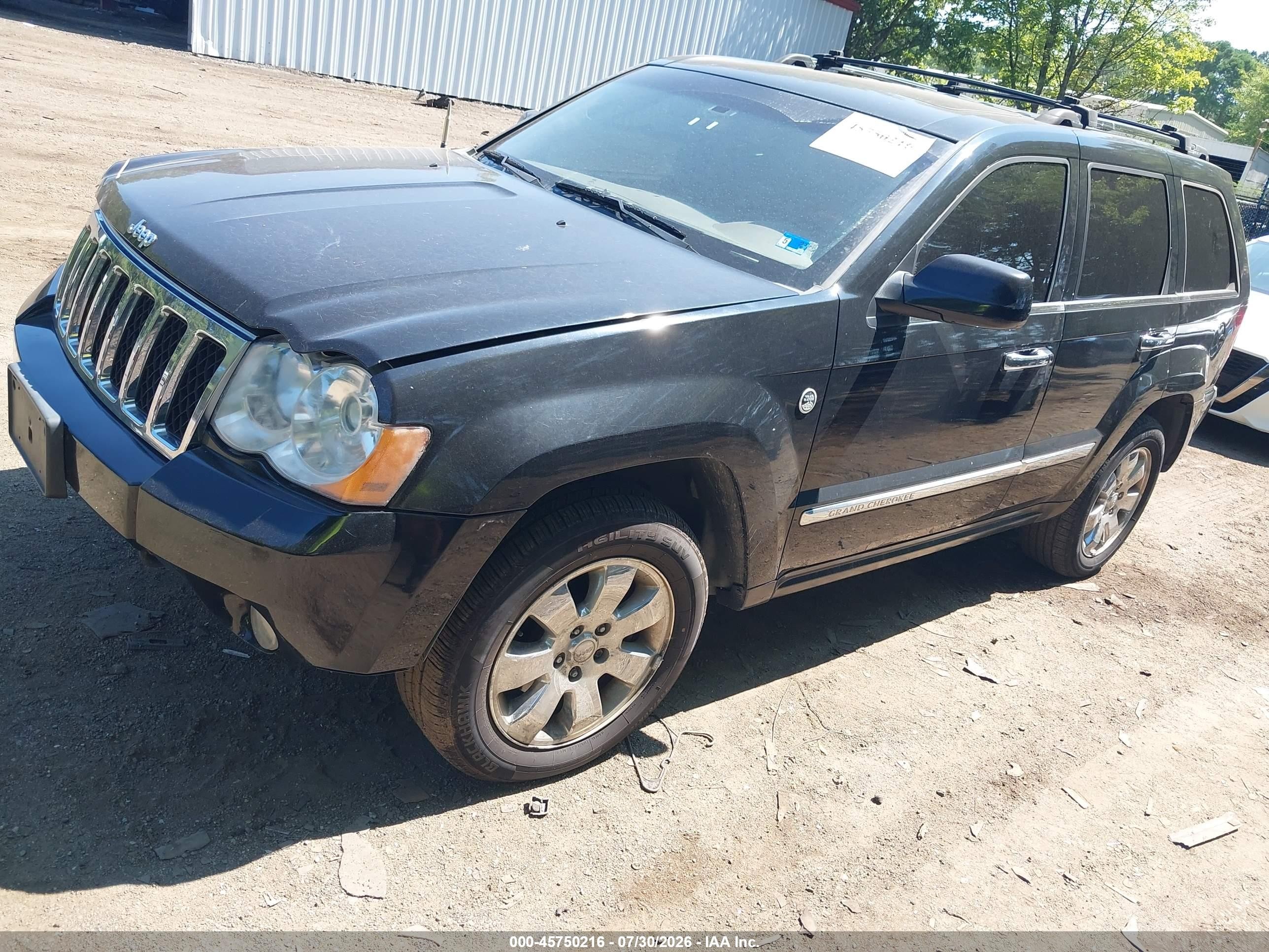 2008 Jeep Grand Cherokee Overland Black vin: 1J8HR68248C164484