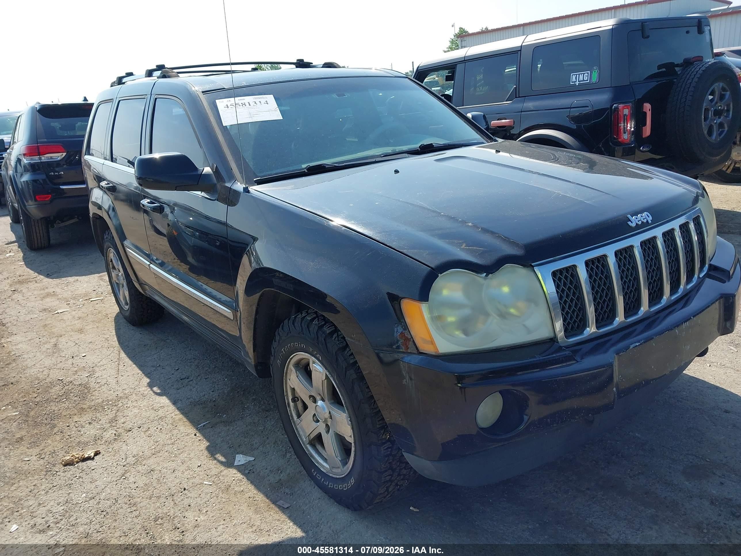 2007 Jeep Grand Cherokee Overland Black vin: 1J8HR68267C556557