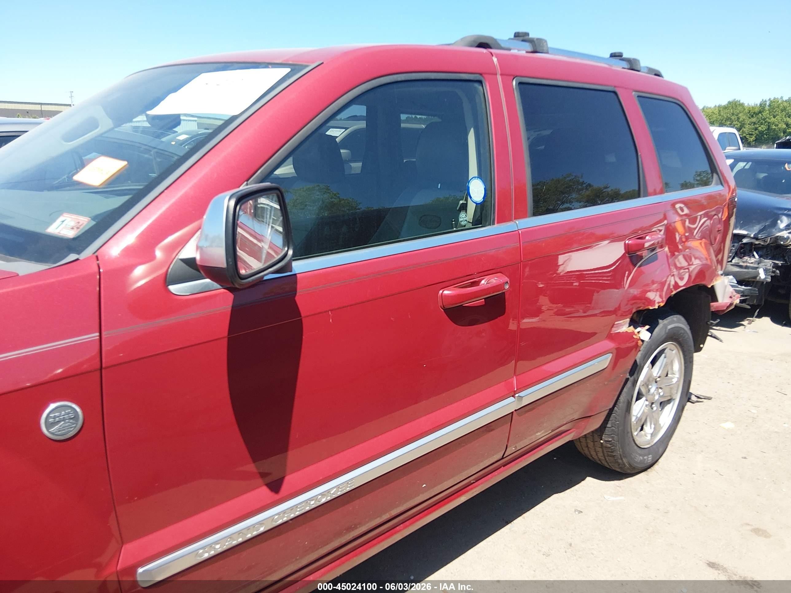 2006 Jeep Grand Cherokee Overland Red vin: 1J8HR68286C284463