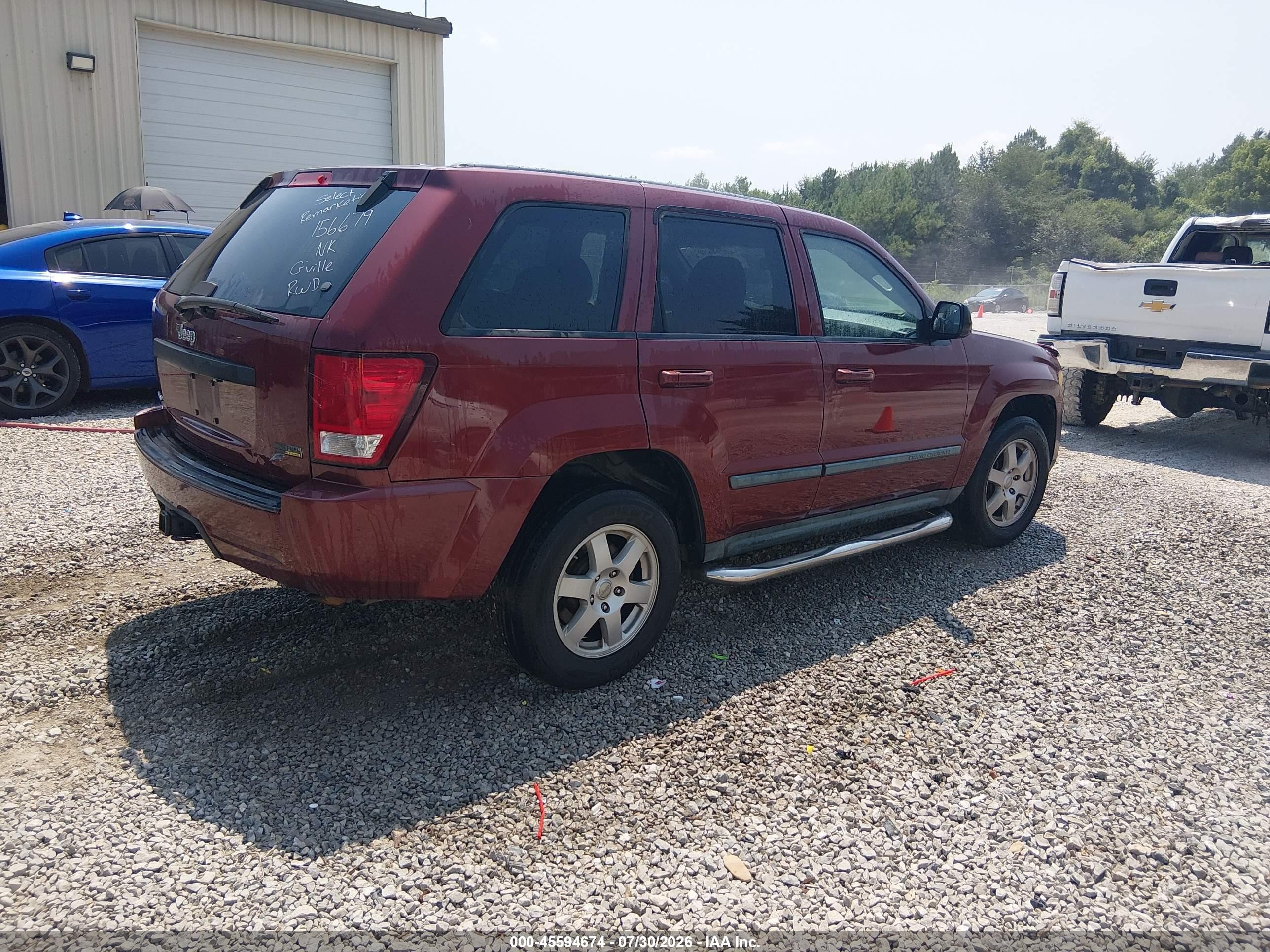 2008 Jeep Grand Cherokee Laredo Maroon vin: 1J8HS48N88C156679