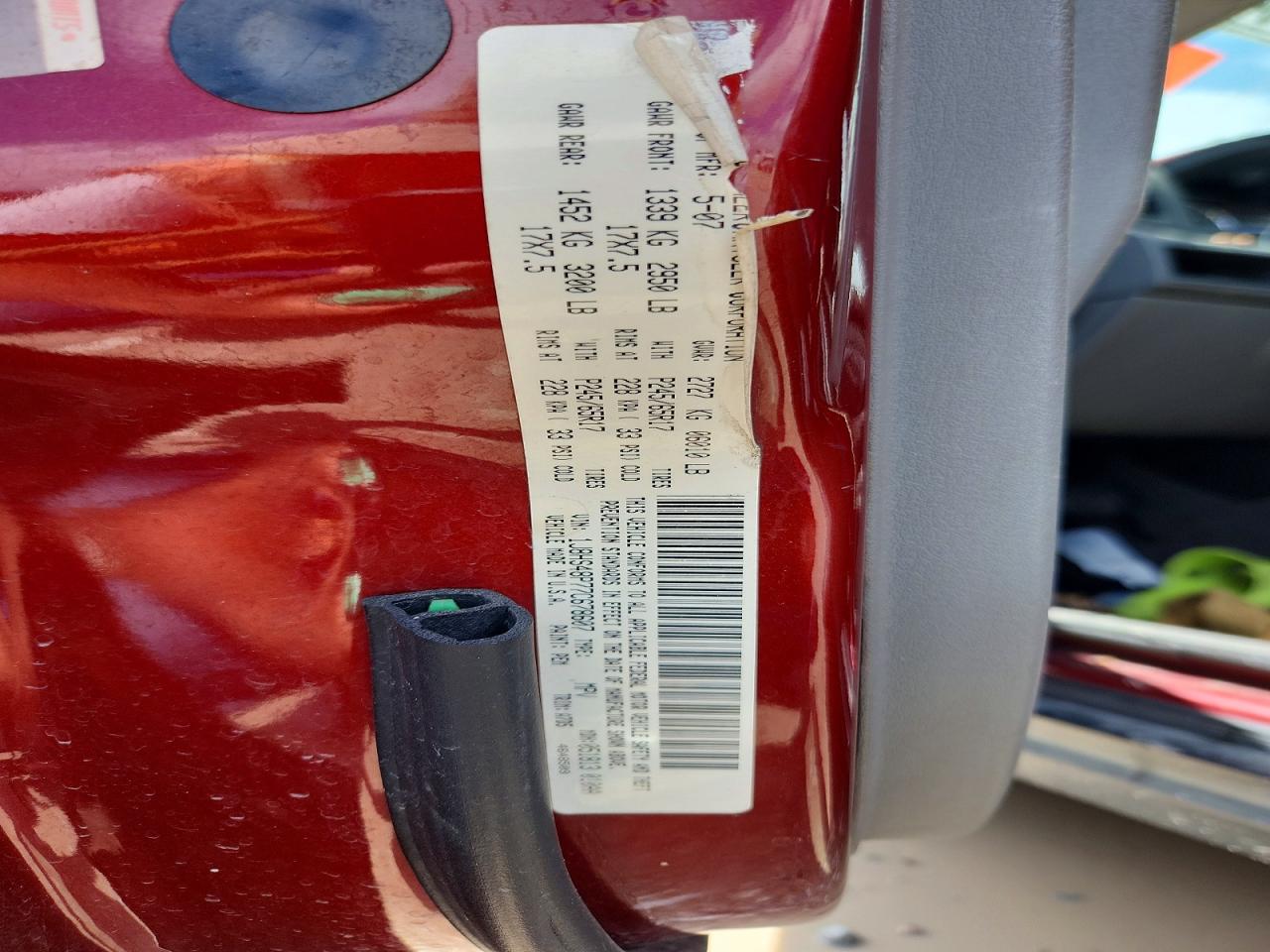 2007 Jeep Grand Cherokee Laredo Burgundy vin: 1J8HS48P77C678607