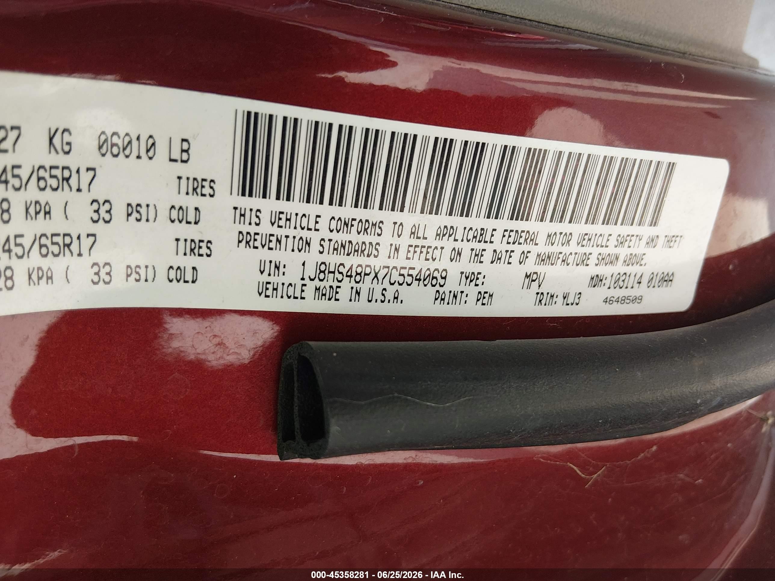 2007 Jeep Grand Cherokee Laredo Maroon vin: 1J8HS48PX7C554069